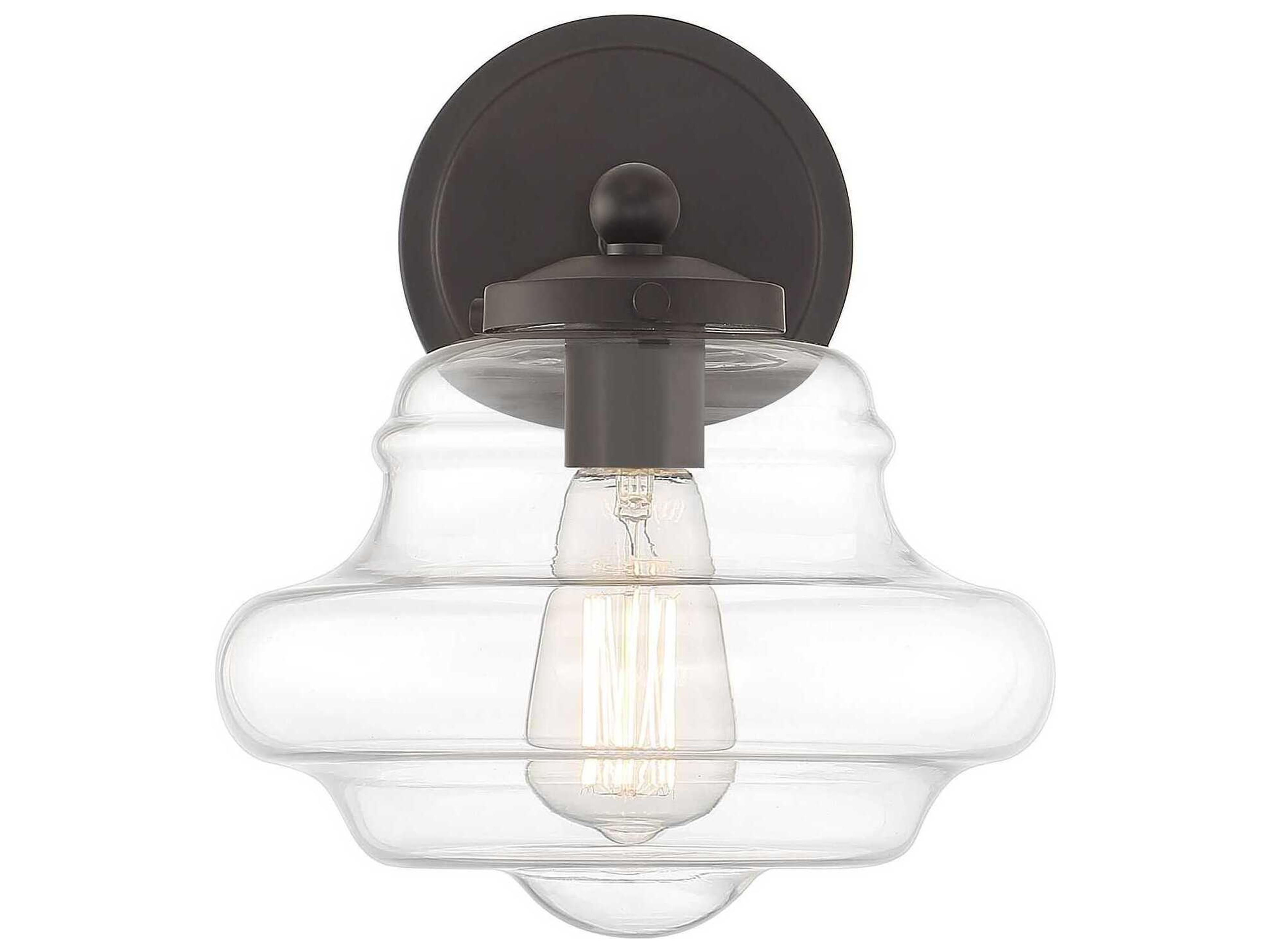 Savoy House Meridian 1-Light Oil Rubbed Bronze Glass Wall Sconce