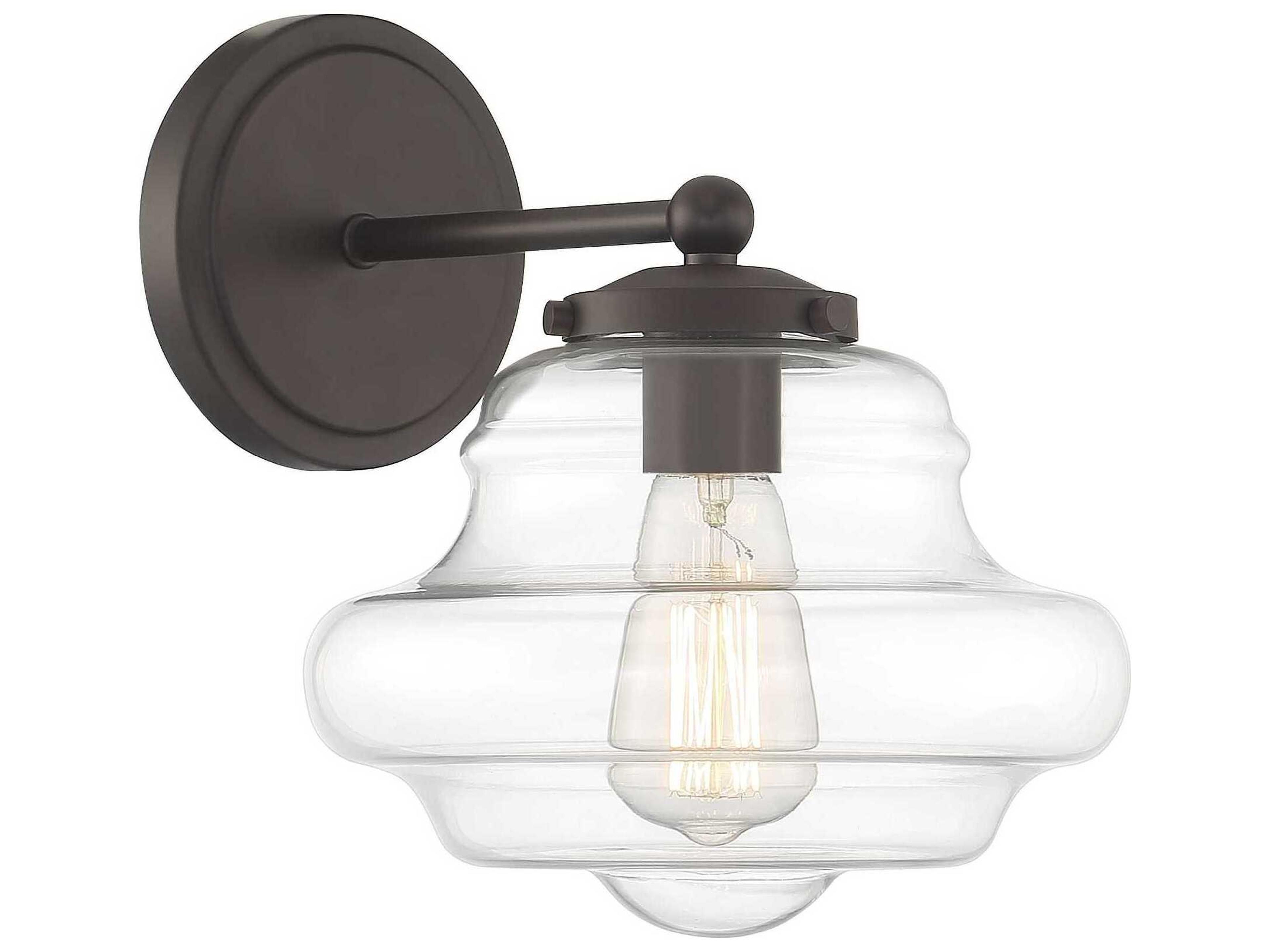 Savoy House Meridian 1-Light Oil Rubbed Bronze Glass Wall Sconce