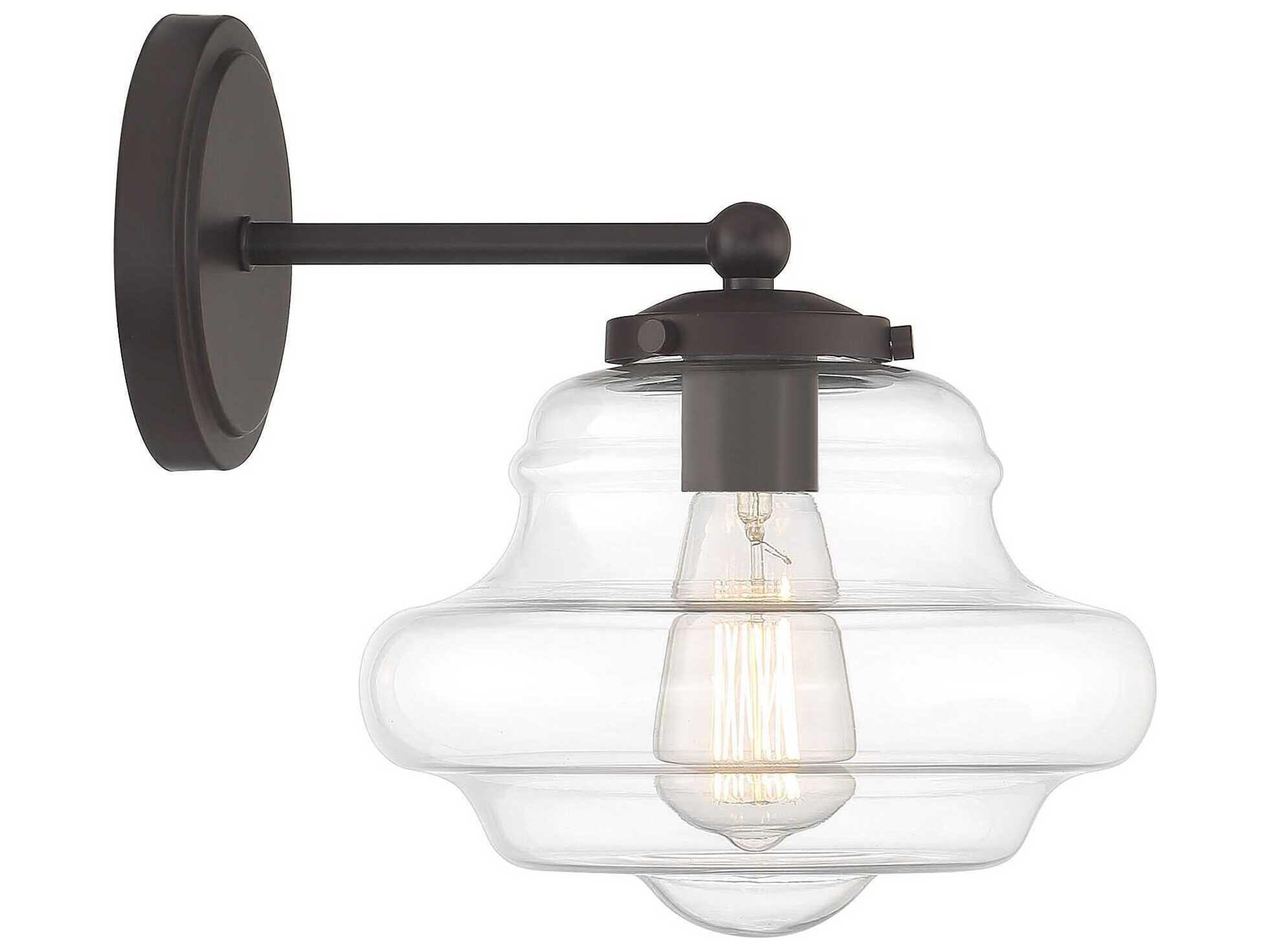 Savoy House Meridian 1-Light Oil Rubbed Bronze Glass Wall Sconce