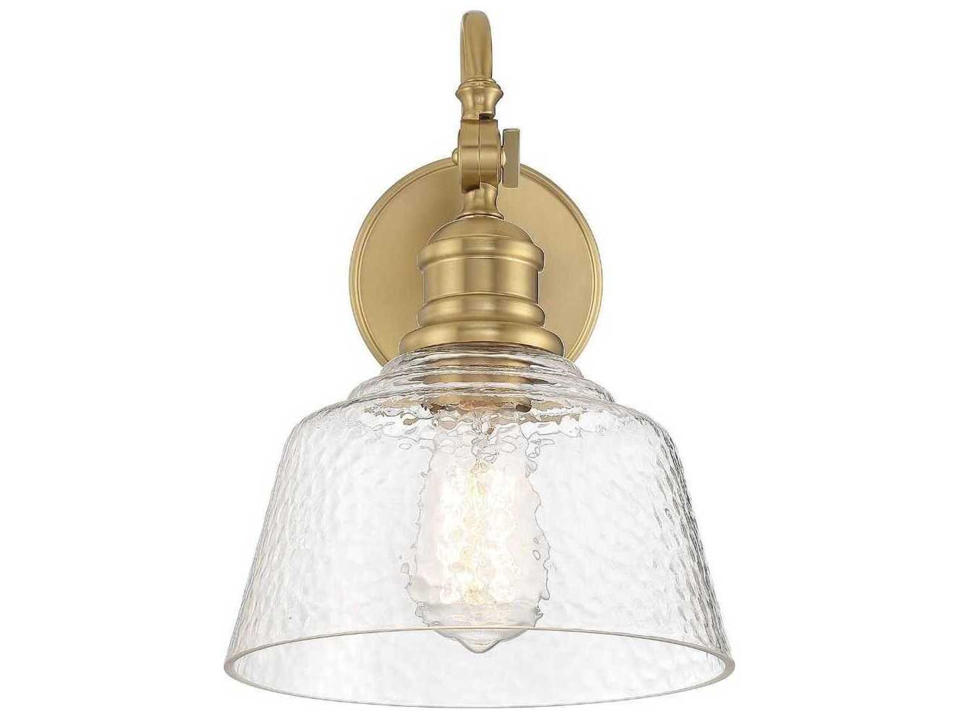 Savoy House Meridian 1-Light Natural Brass Glass Wall Sconce
