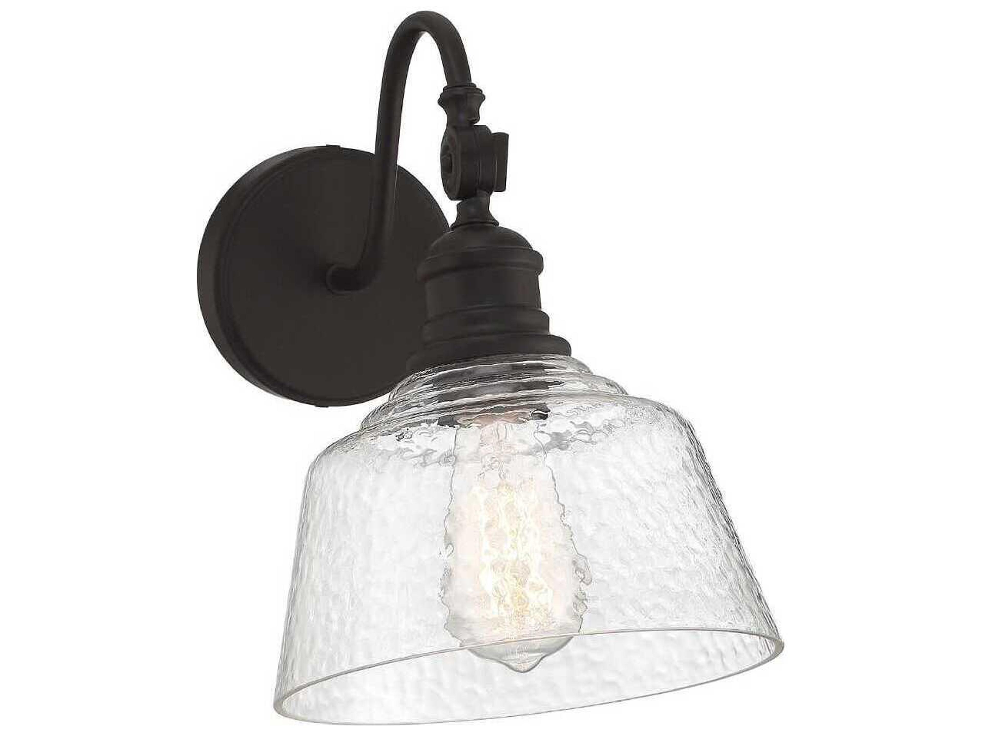 Meridian 1-Light Oil Rubbed Bronze Glass Wall Sconce