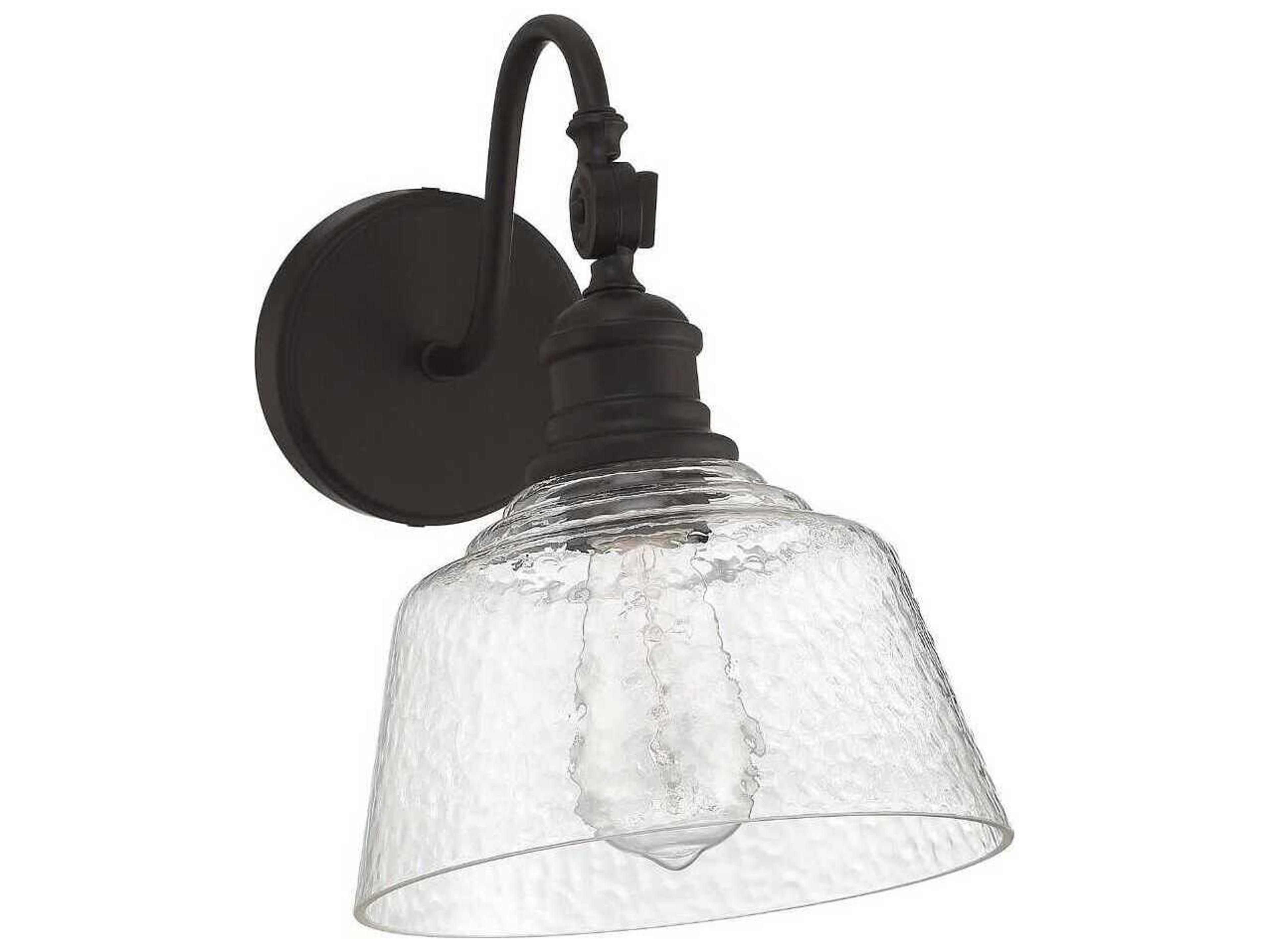 Savoy House Meridian 1-Light Oil Rubbed Bronze Glass Wall Sconce