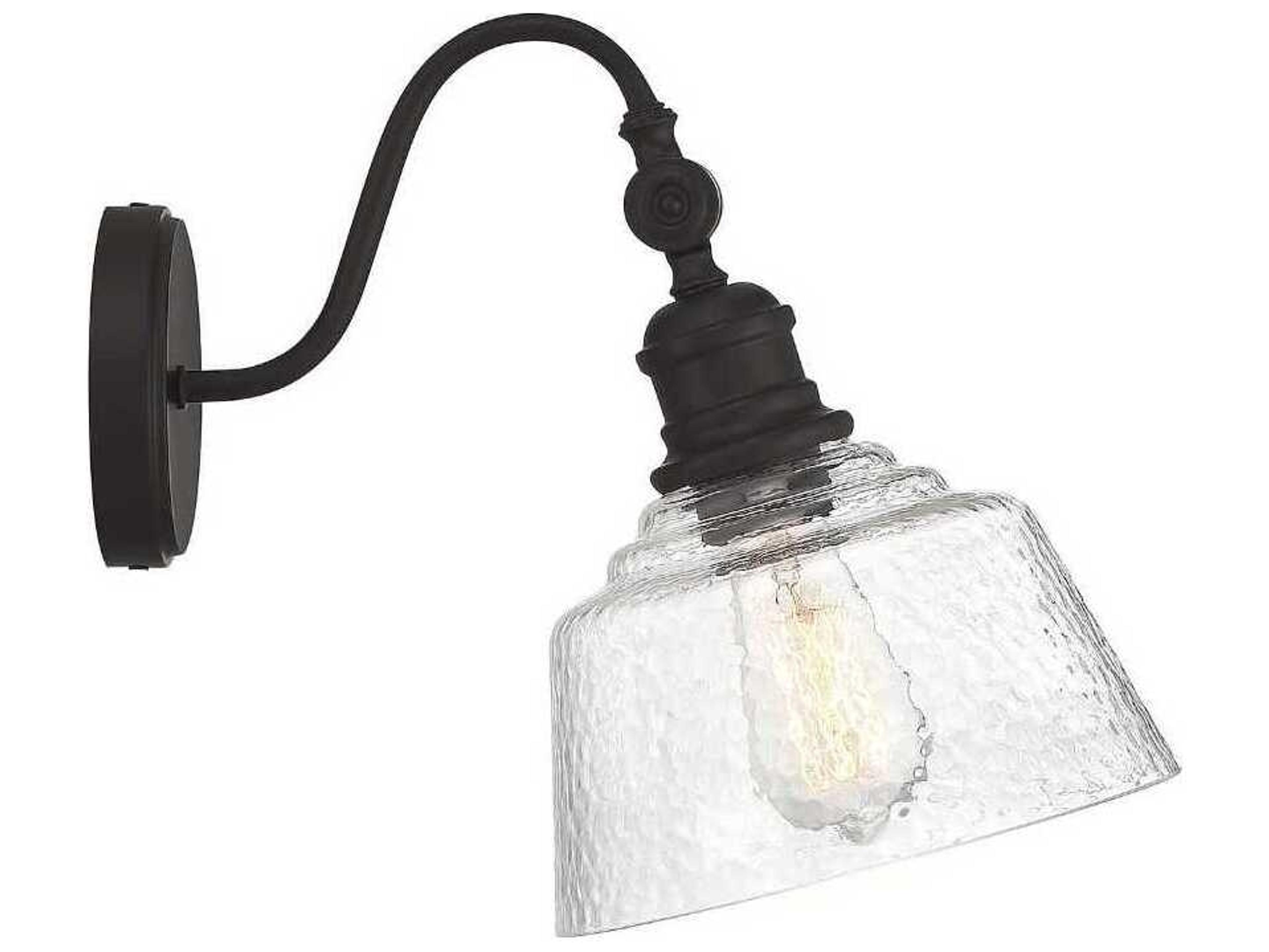 Savoy House Meridian 1-Light Oil Rubbed Bronze Glass Wall Sconce