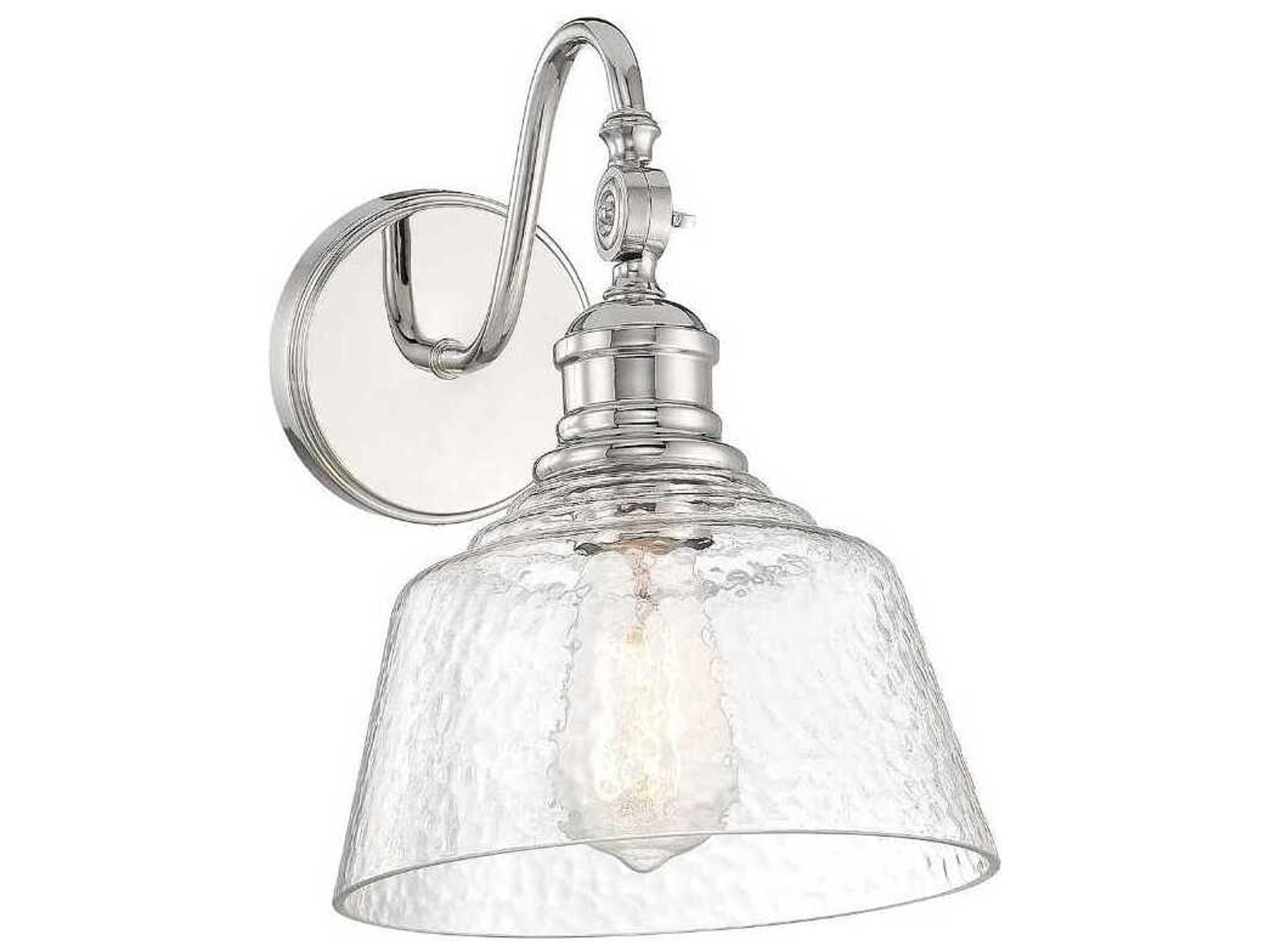Meridian 1-Light Polished Nickel Glass Wall Sconce