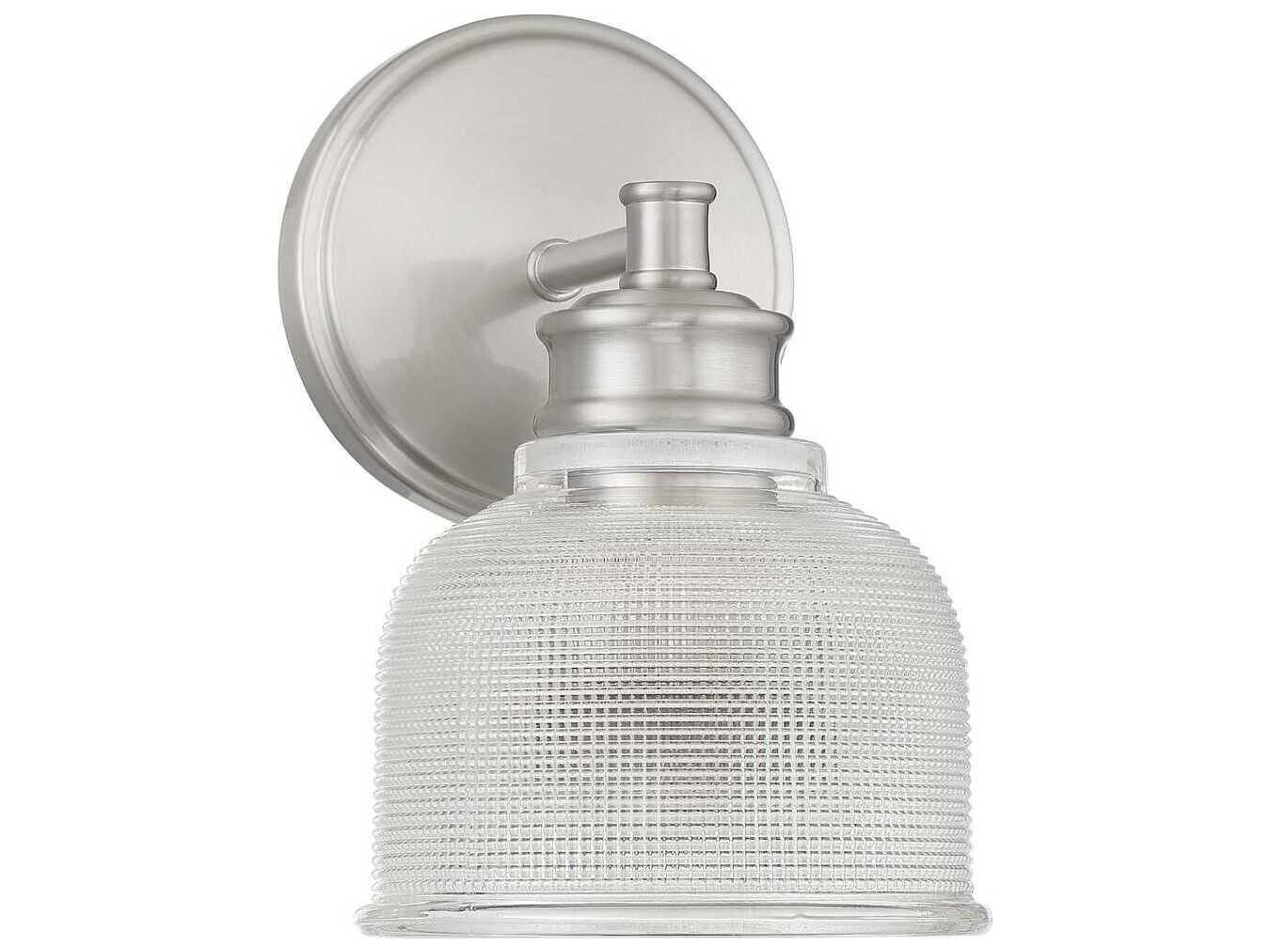 Savoy House Meridian 1-Light Brushed Nickel Glass Wall Sconce