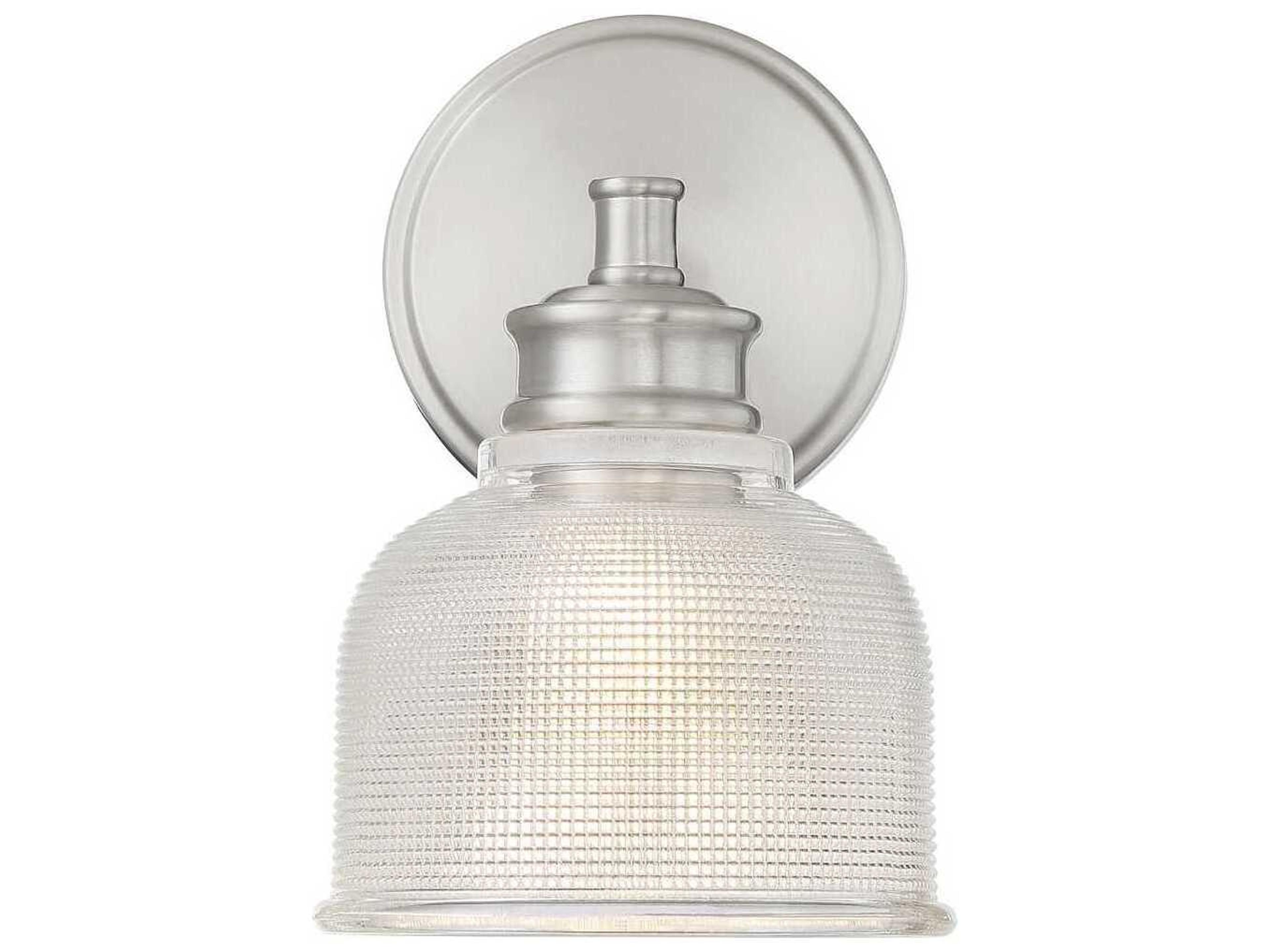 Savoy House Meridian 1-Light Brushed Nickel Glass Wall Sconce