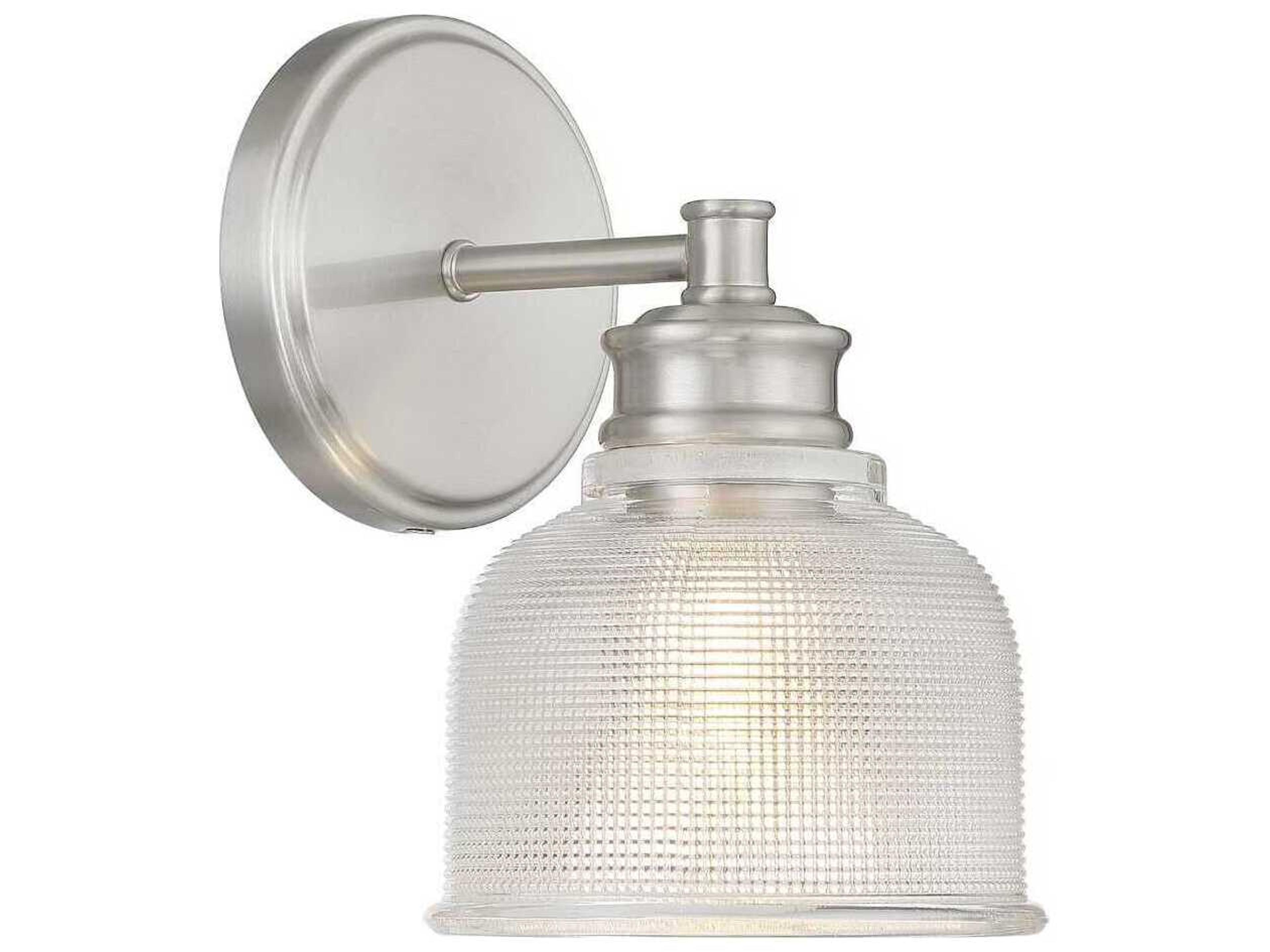 Savoy House Meridian 1-Light Brushed Nickel Glass Wall Sconce