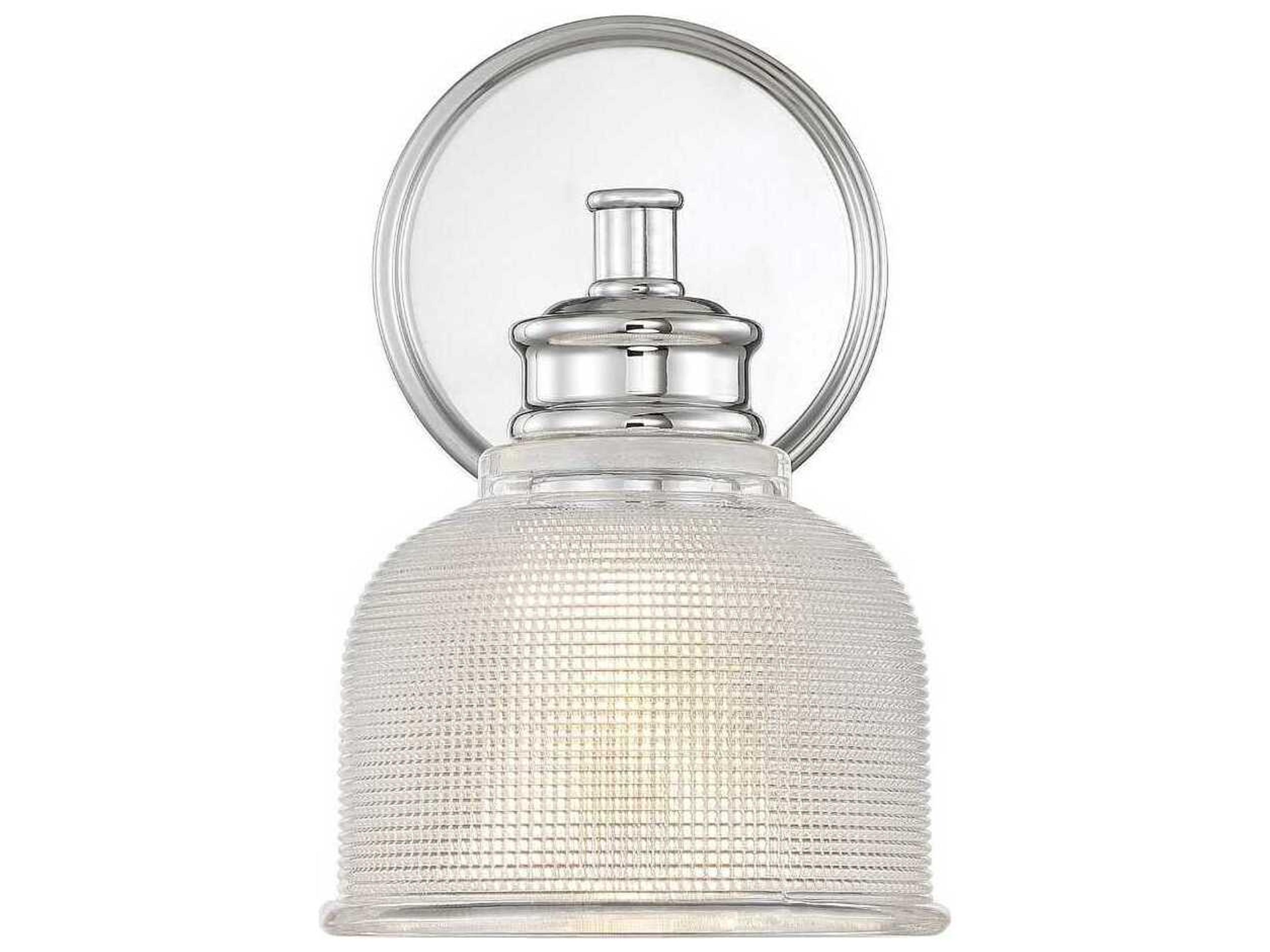 Savoy House Meridian 1-Light Chrome Glass Wall Sconce