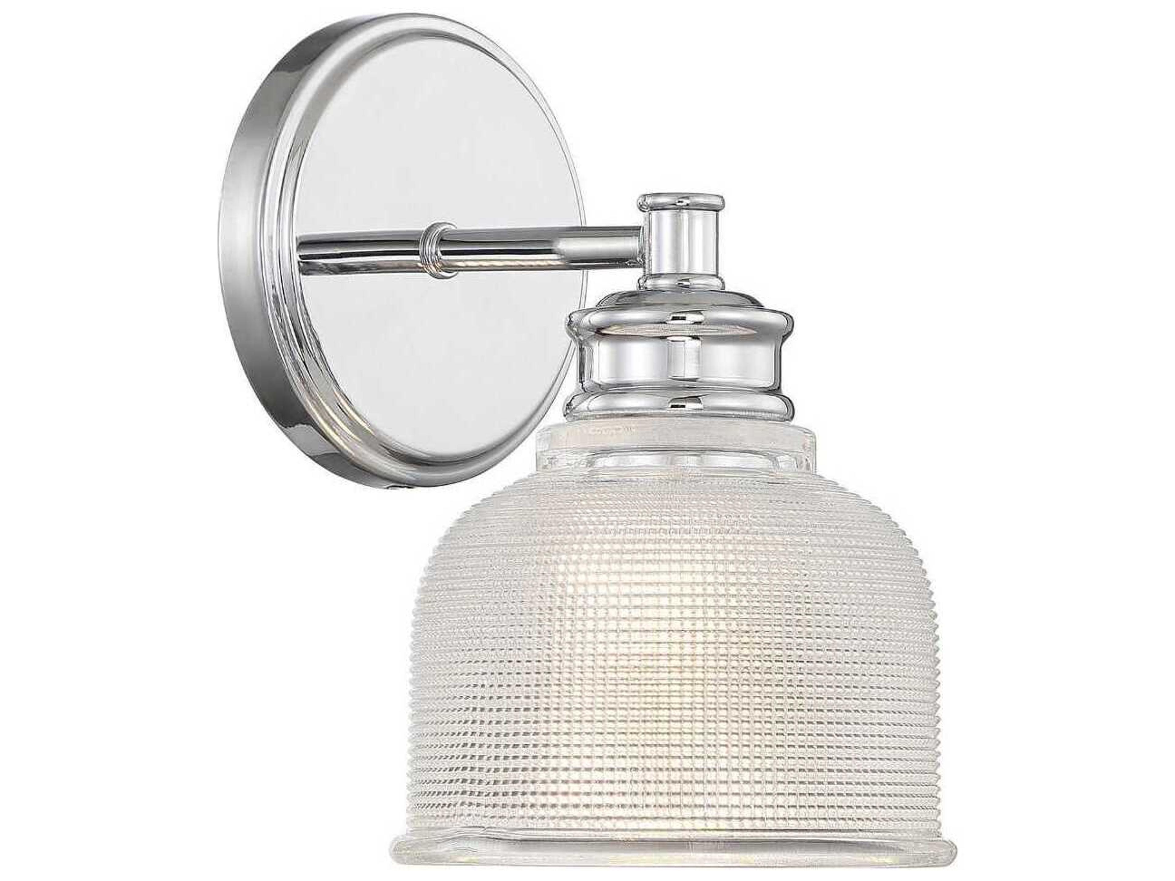 Savoy House Meridian 1-Light Chrome Glass Wall Sconce