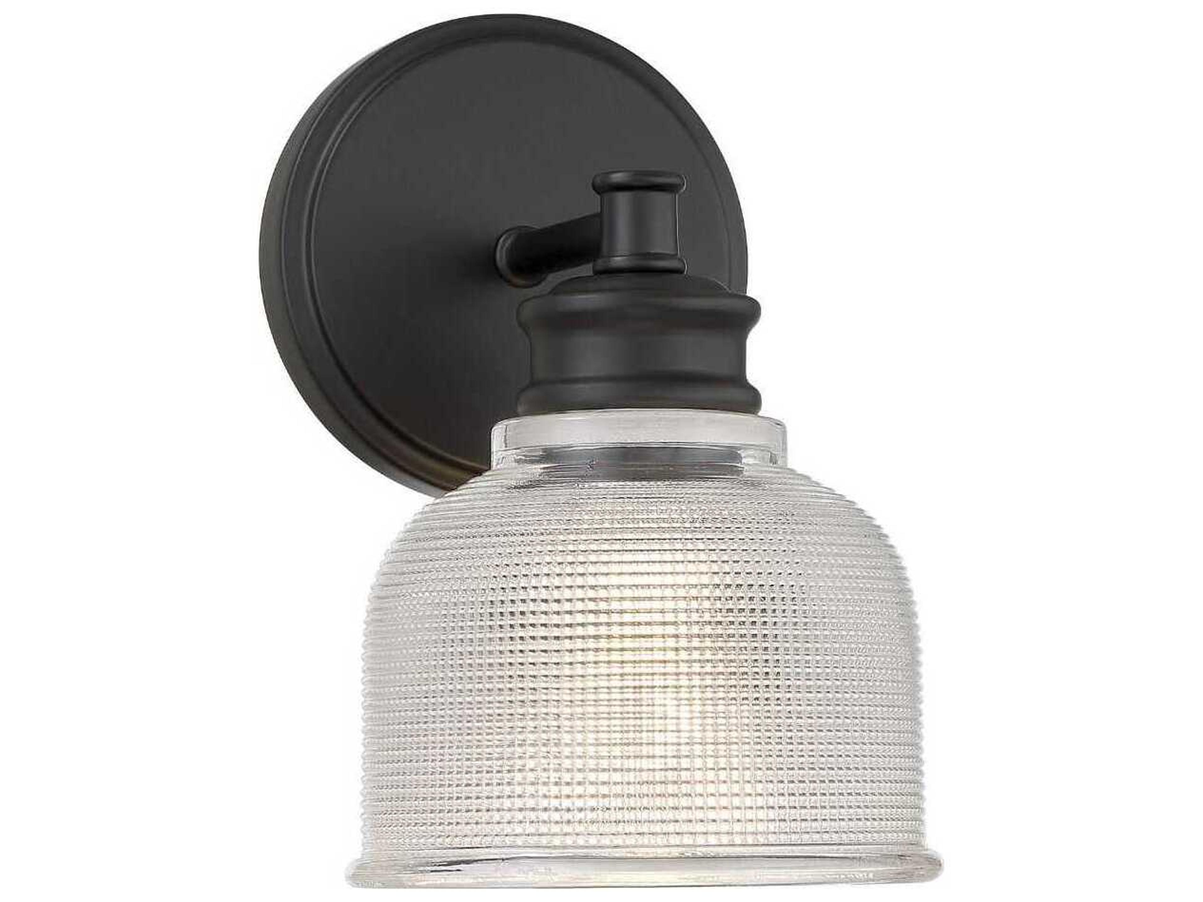 Meridian 1-Light Matte Black Glass Wall Sconce