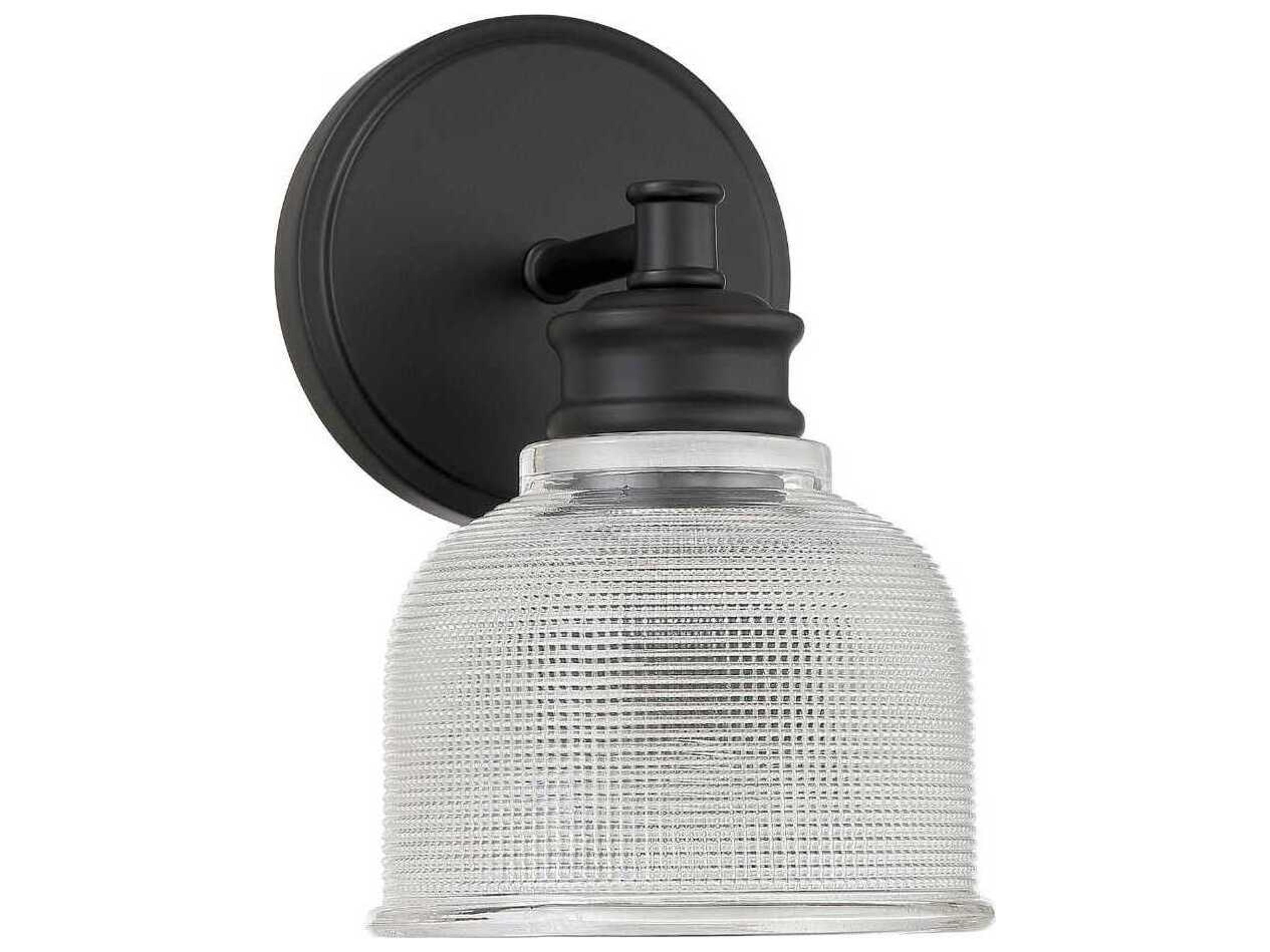 Savoy House Meridian 1-Light Matte Black Glass Wall Sconce