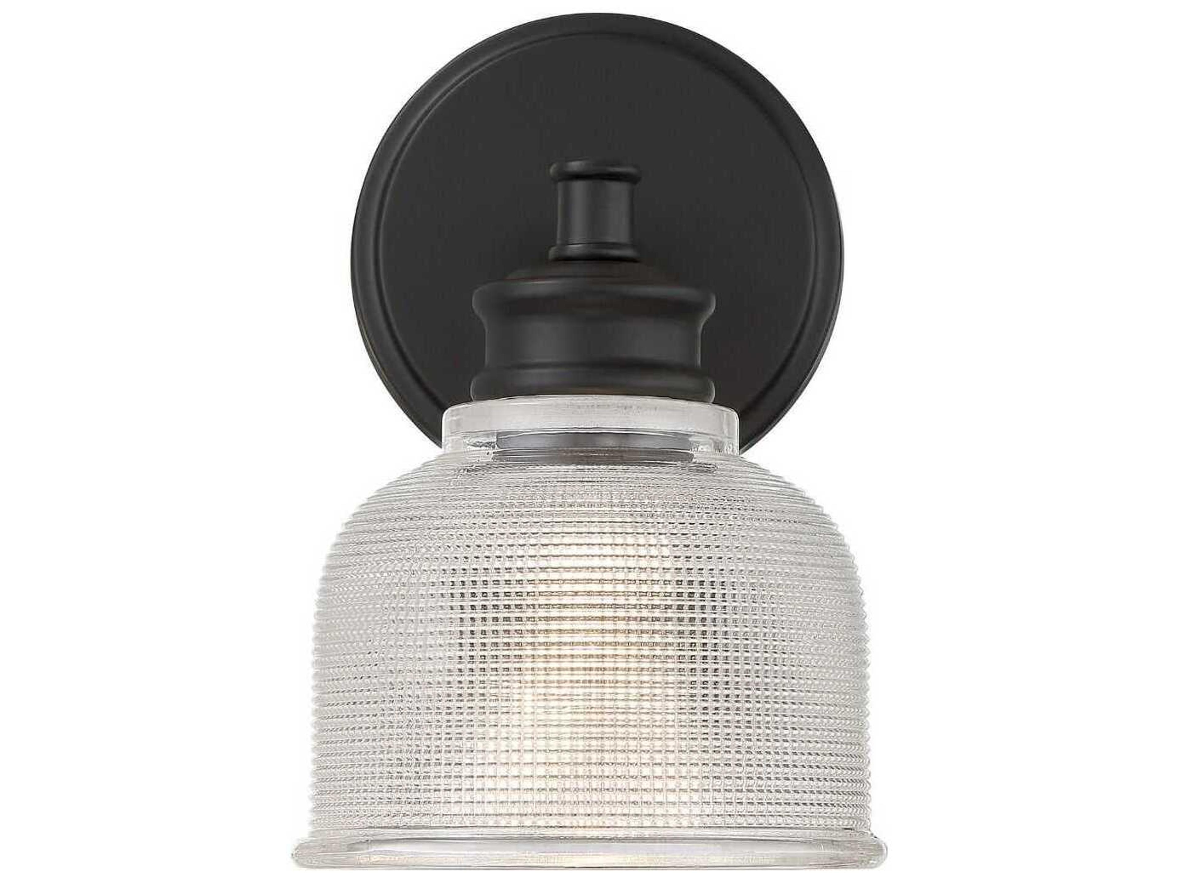 Savoy House Meridian 1-Light Matte Black Glass Wall Sconce