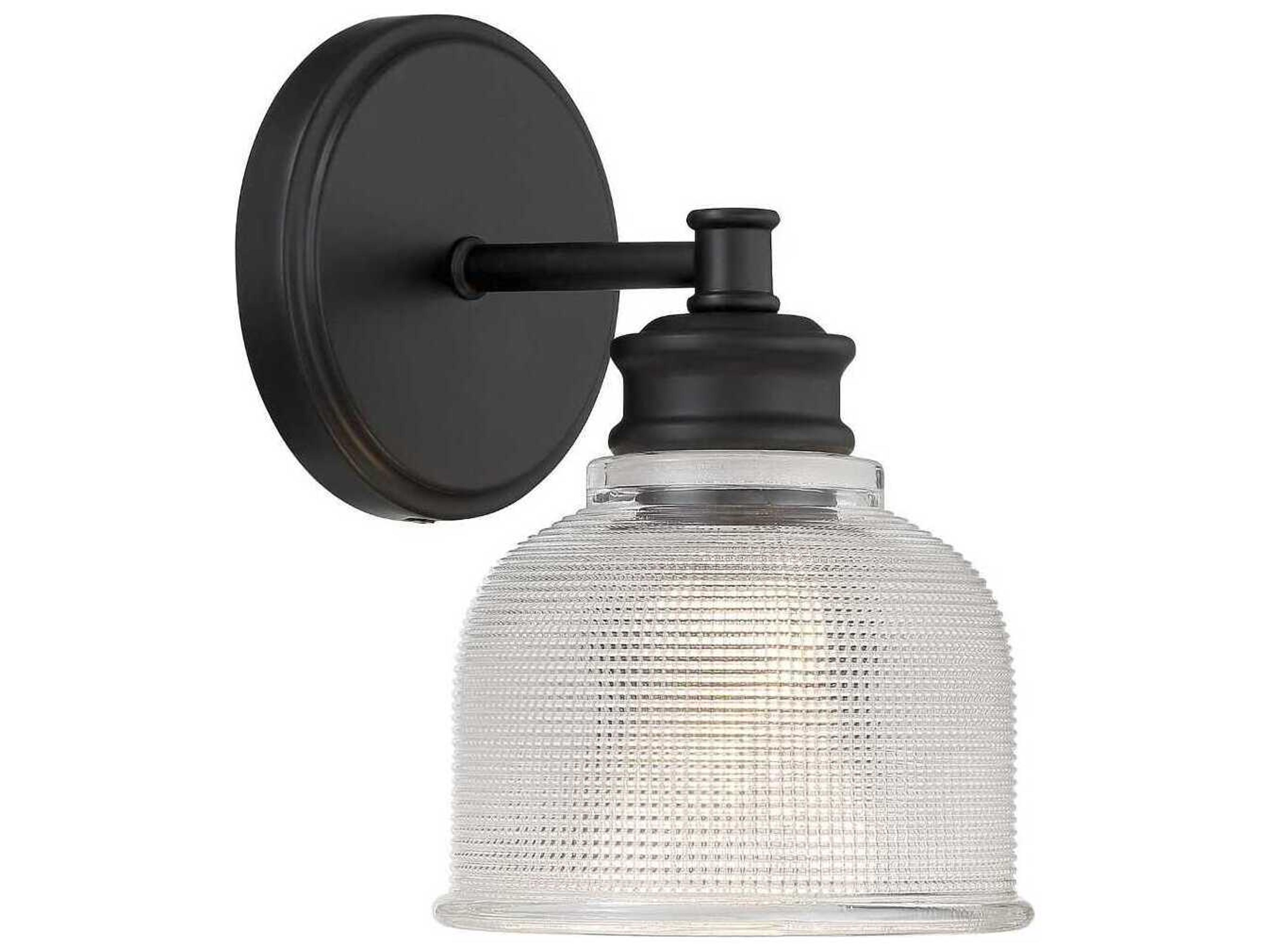 Savoy House Meridian 1-Light Matte Black Glass Wall Sconce