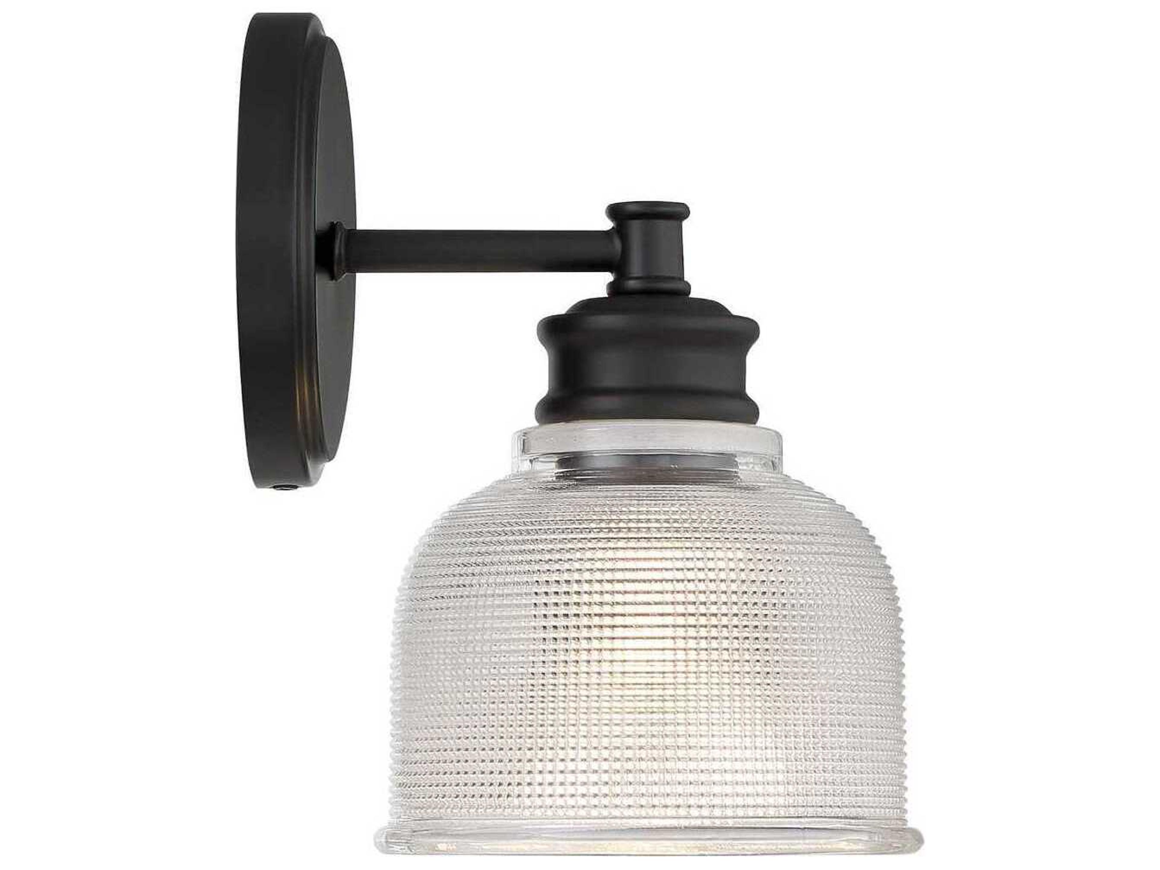 Savoy House Meridian 1-Light Matte Black Glass Wall Sconce