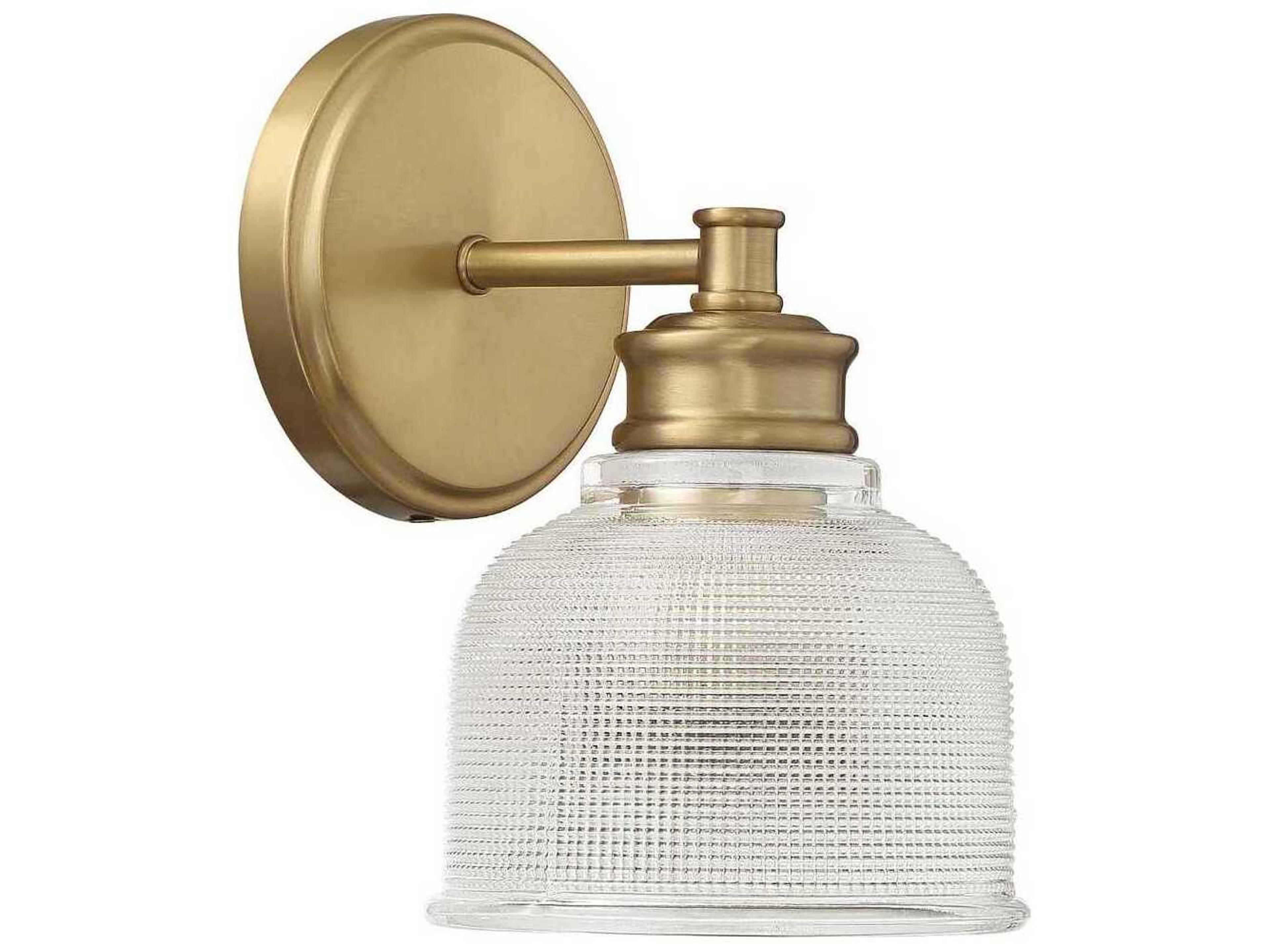 Savoy House Meridian 1-Light Natural Brass Glass Wall Sconce