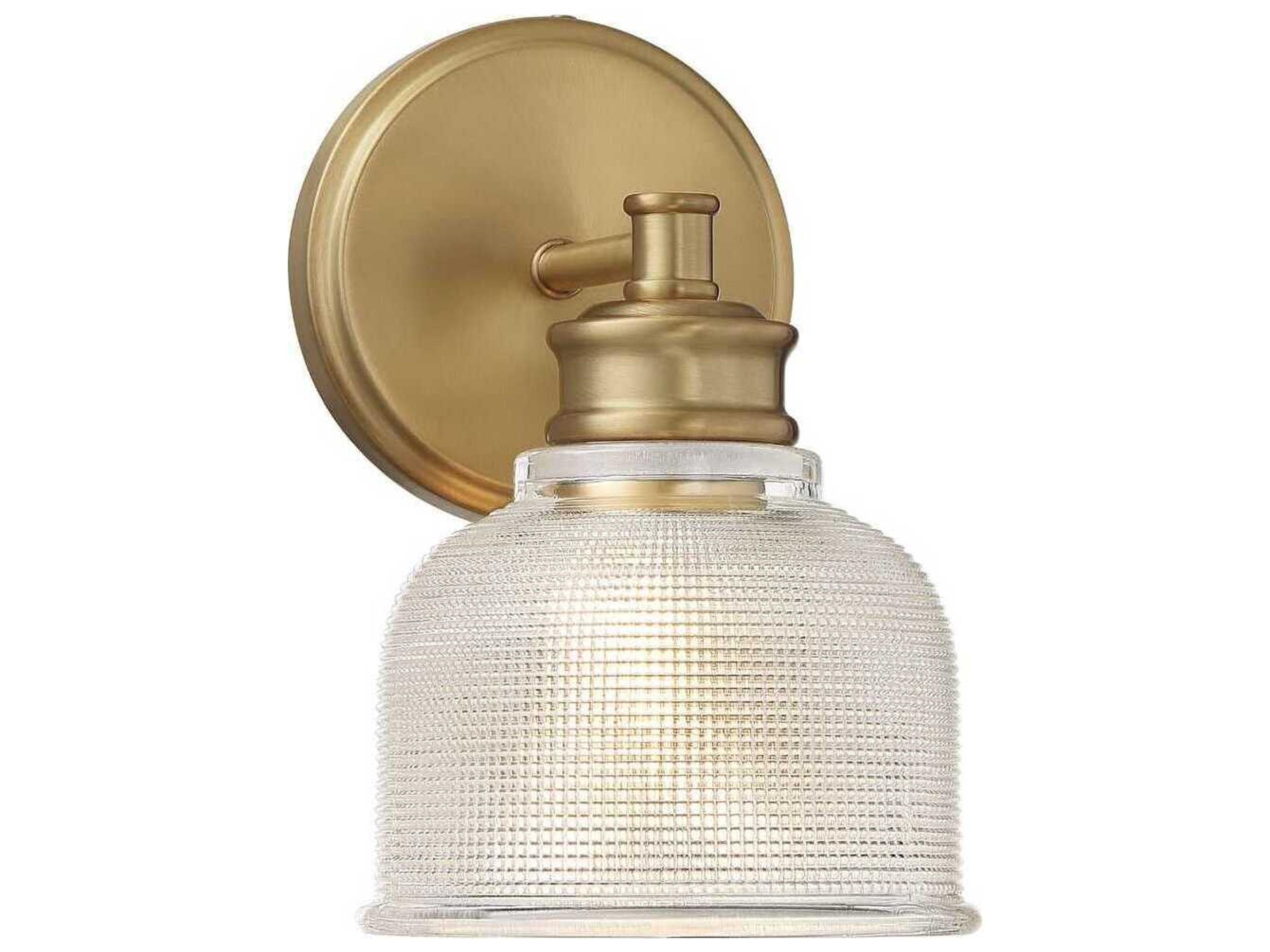 Savoy House Meridian 1-Light Natural Brass Glass Wall Sconce