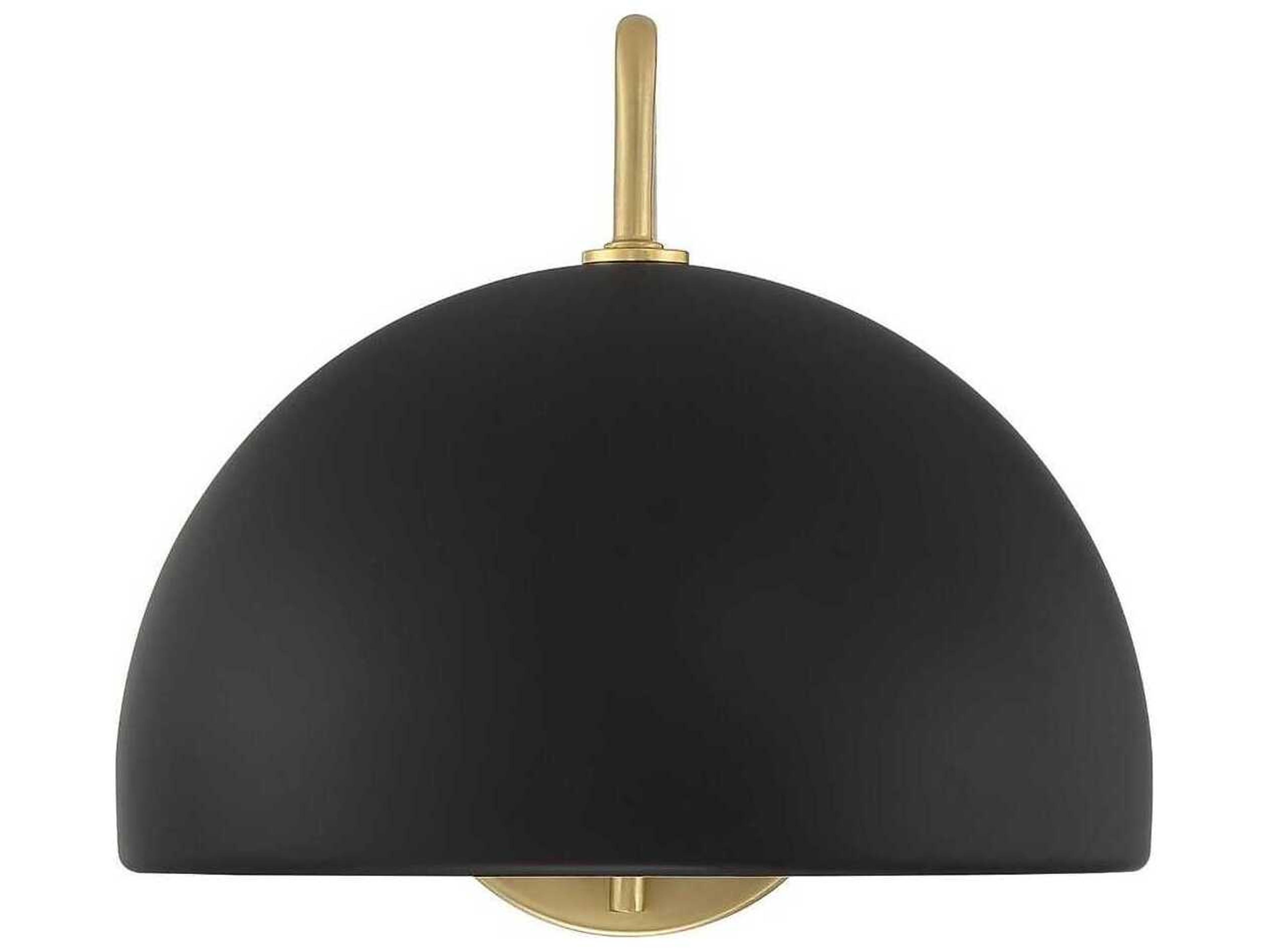 Savoy House Meridian 1-Light Matte Black Natural Brass Wall Sconce