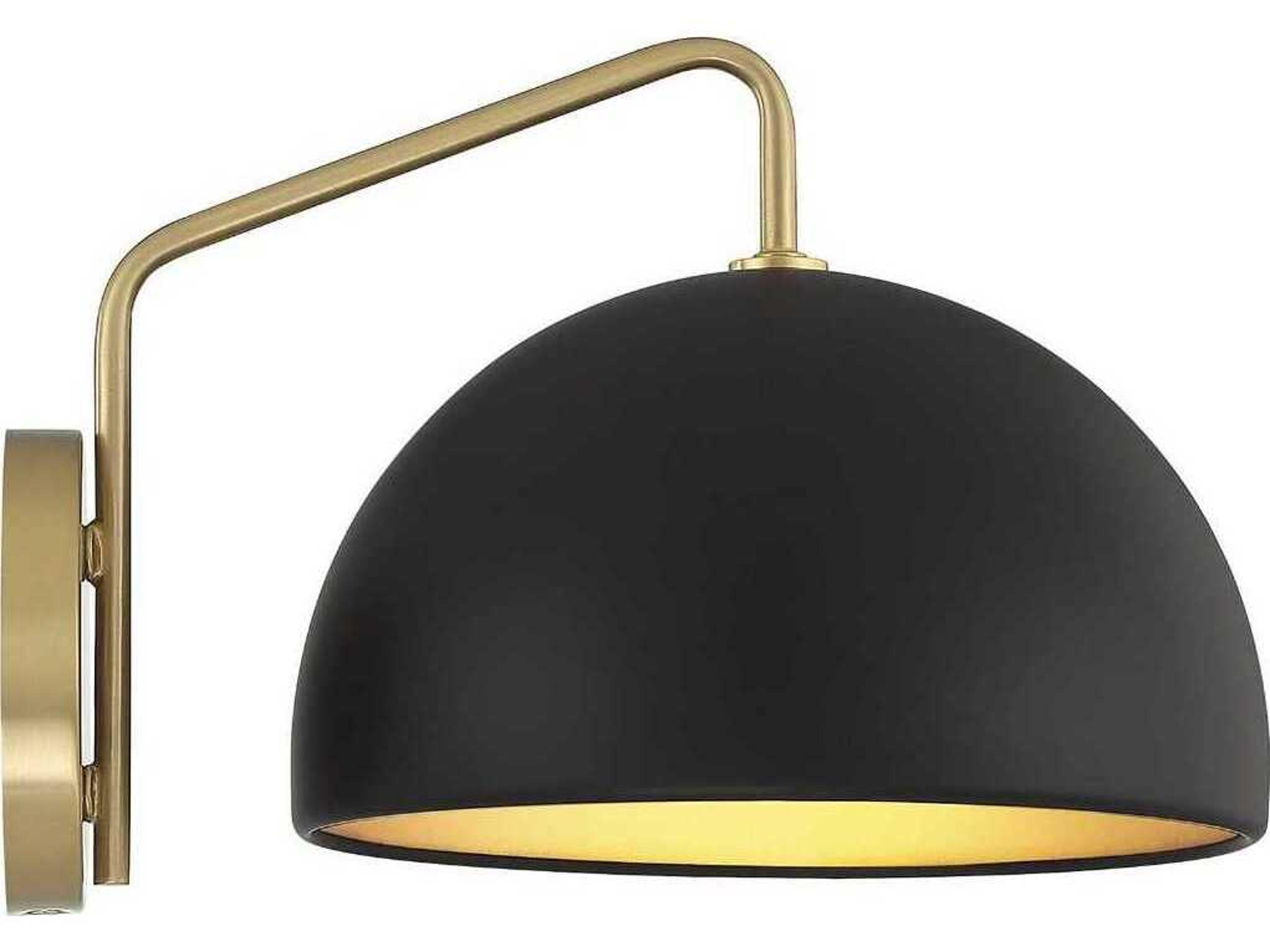 Savoy House Meridian 1-Light Matte Black Natural Brass Wall Sconce