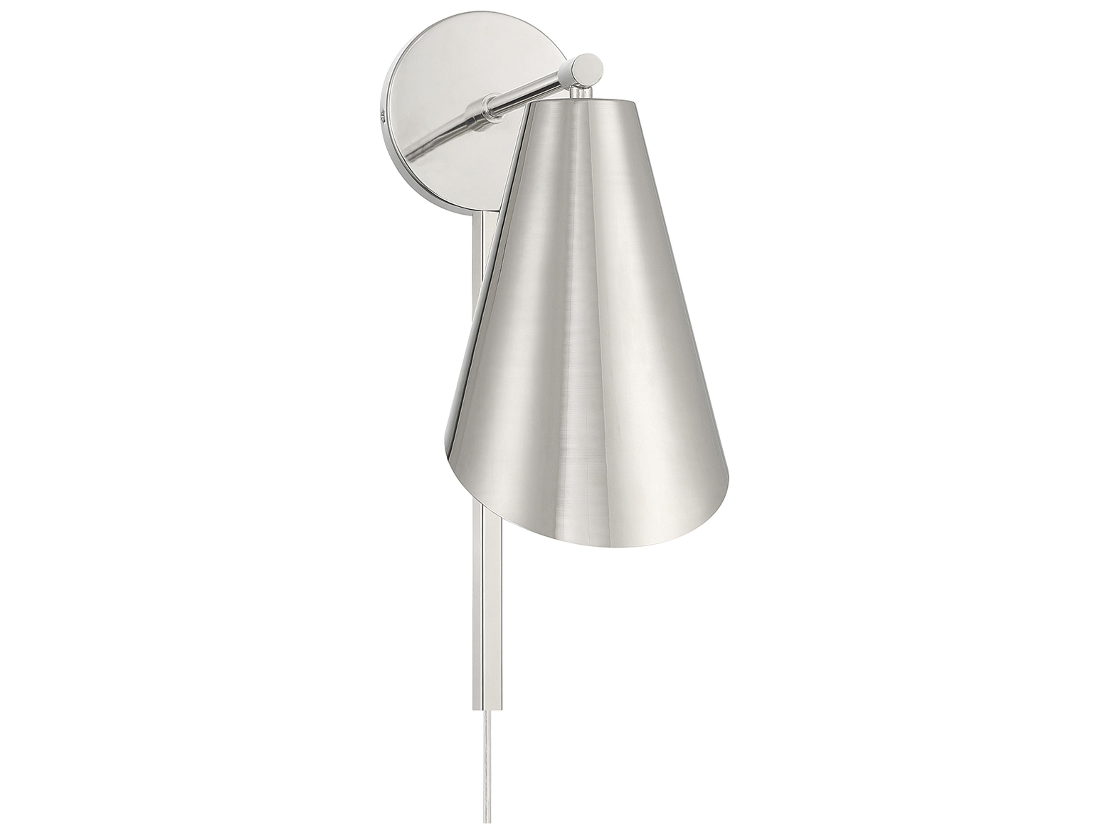 Meridian 1-Light Polished Nickel Silver Wall Sconce