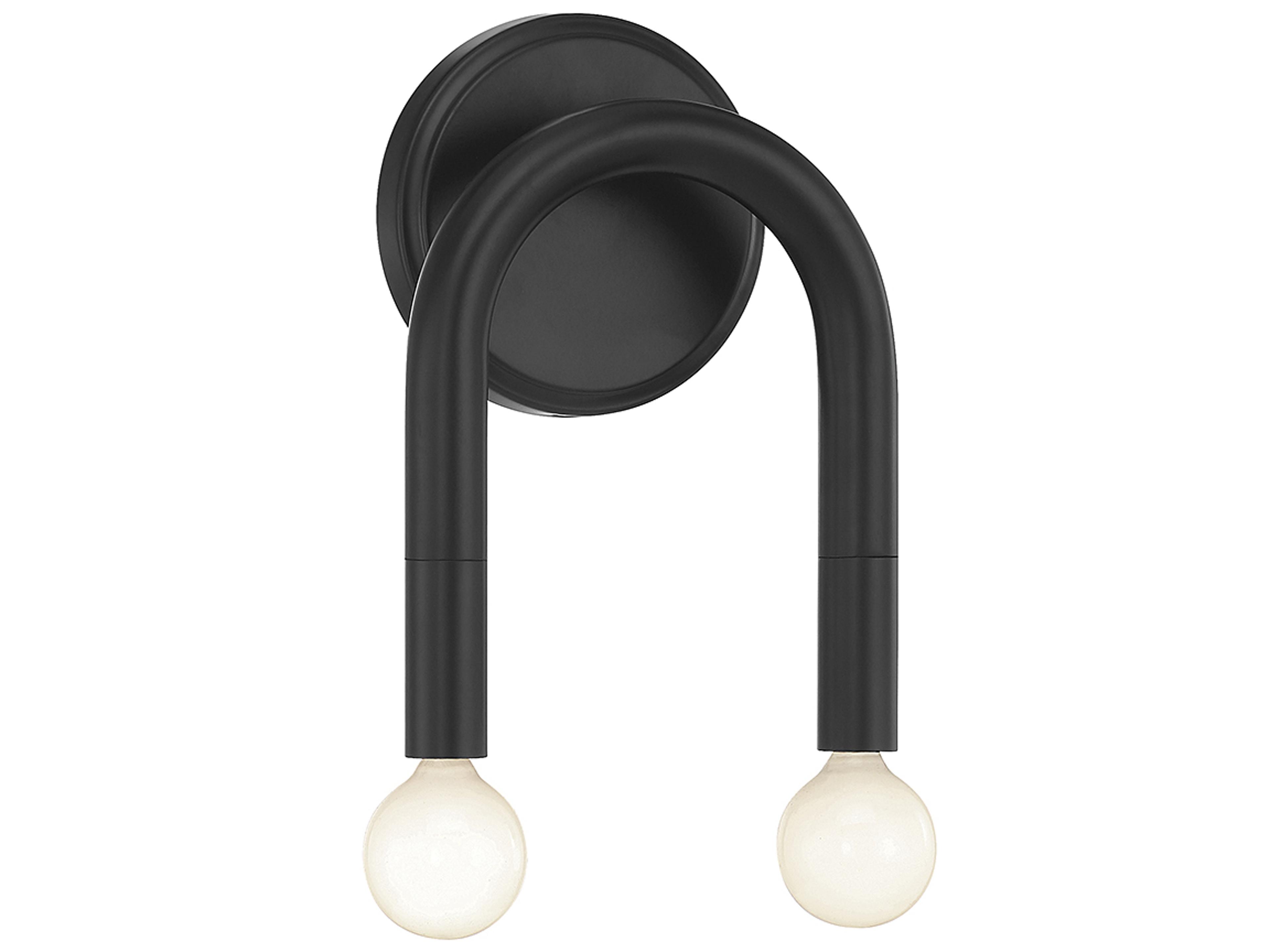 Meridian 2-Light Matte Black Wall Sconce