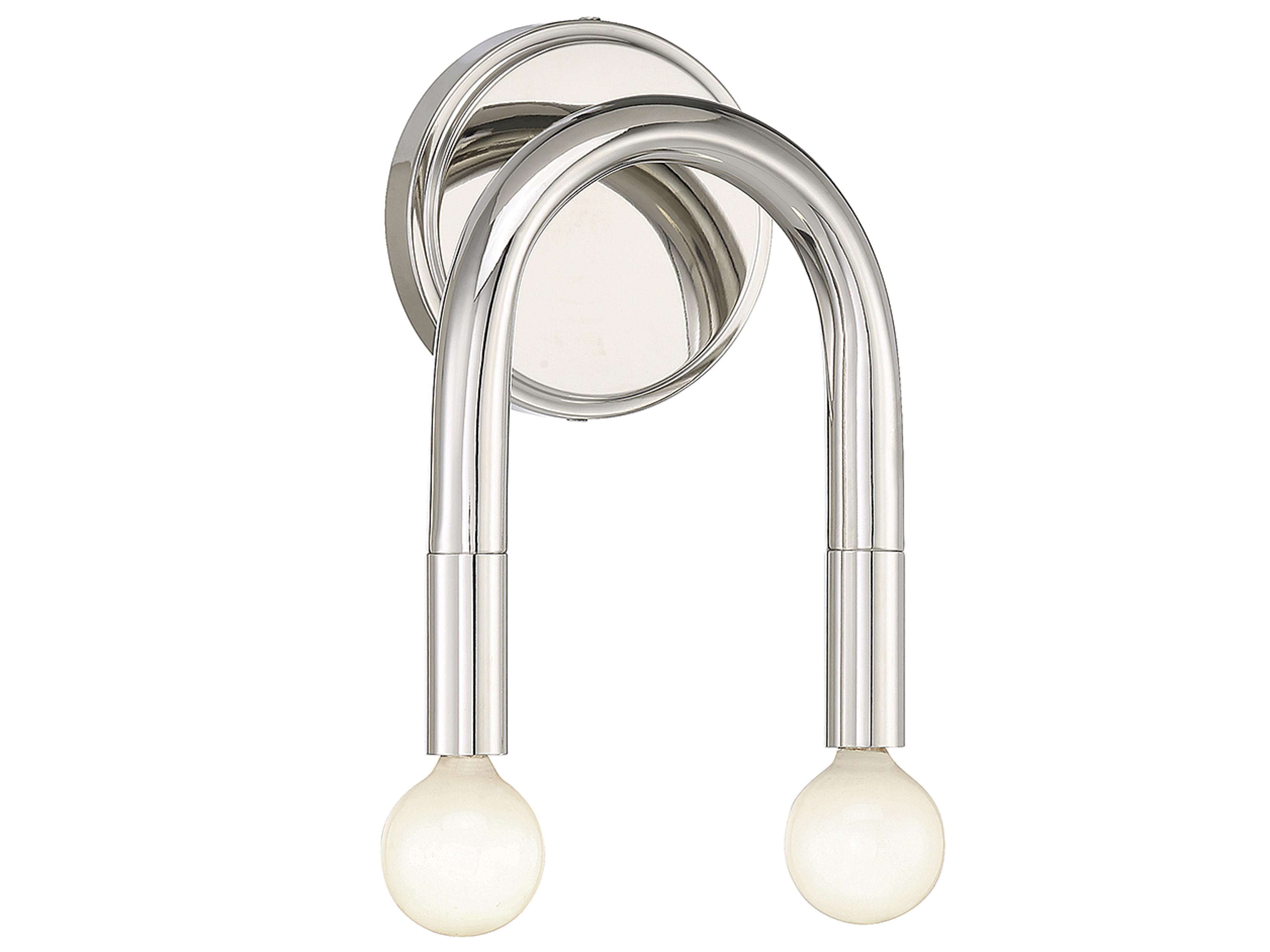 Meridian 2-Light Polished Nickel Wall Sconce