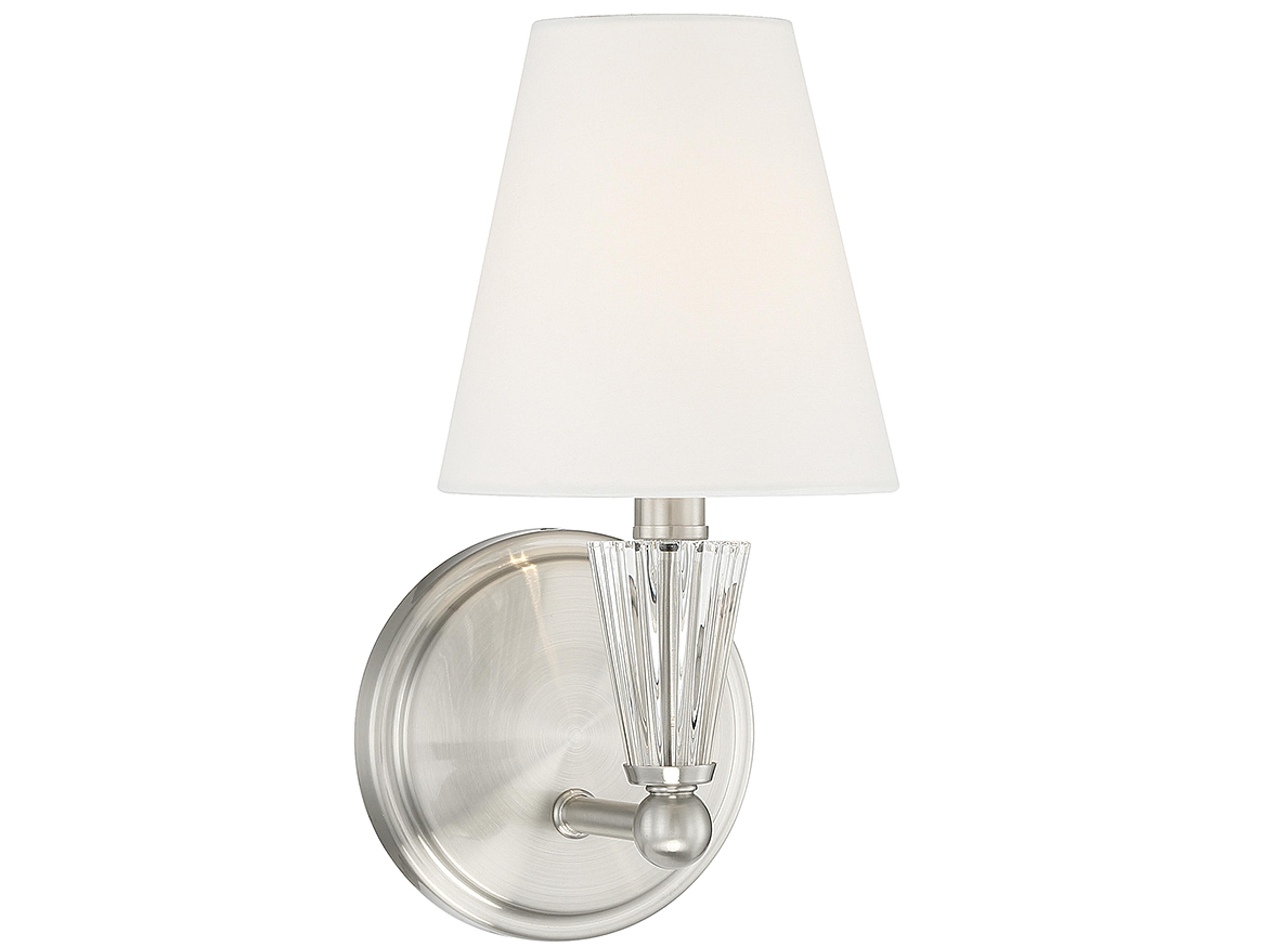 Meridian 1-Light Brushed Nickel Crystal Wall Sconce