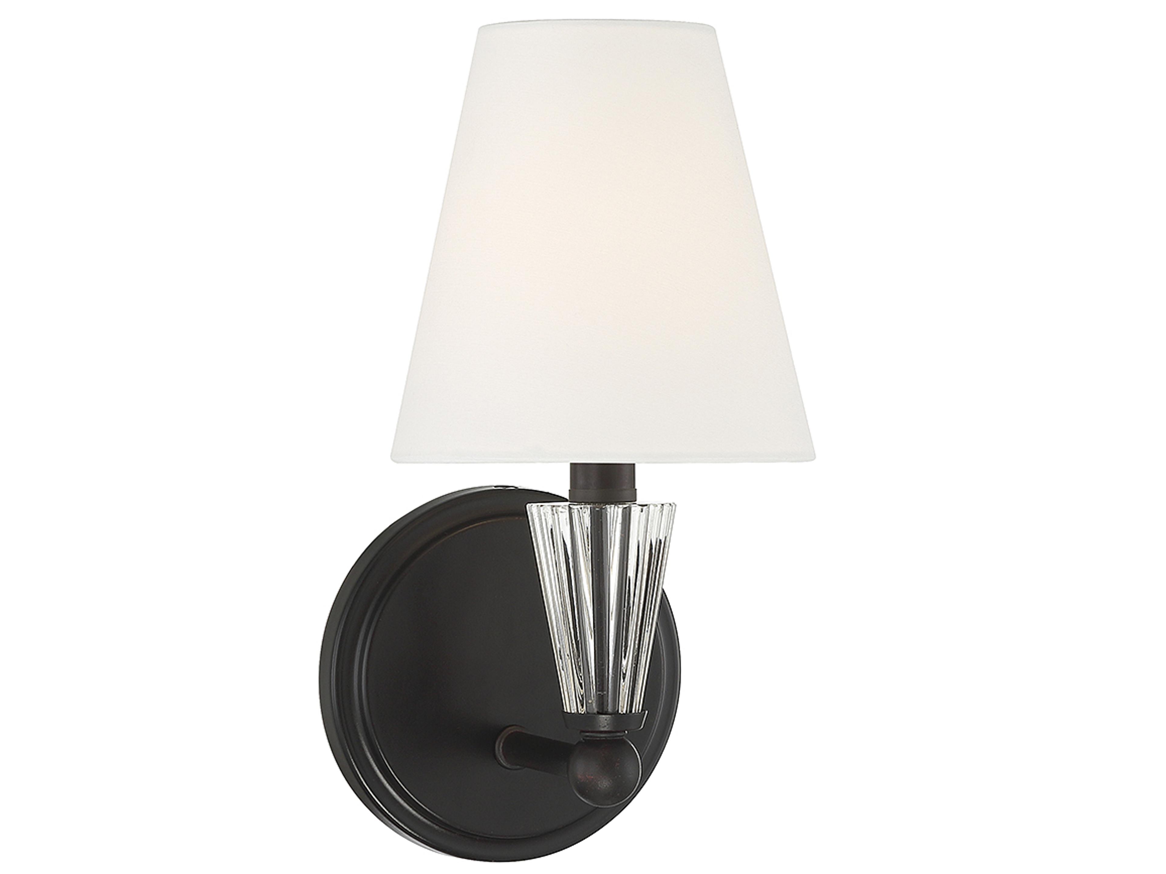 Meridian 1-Light Matte Black Crystal Wall Sconce