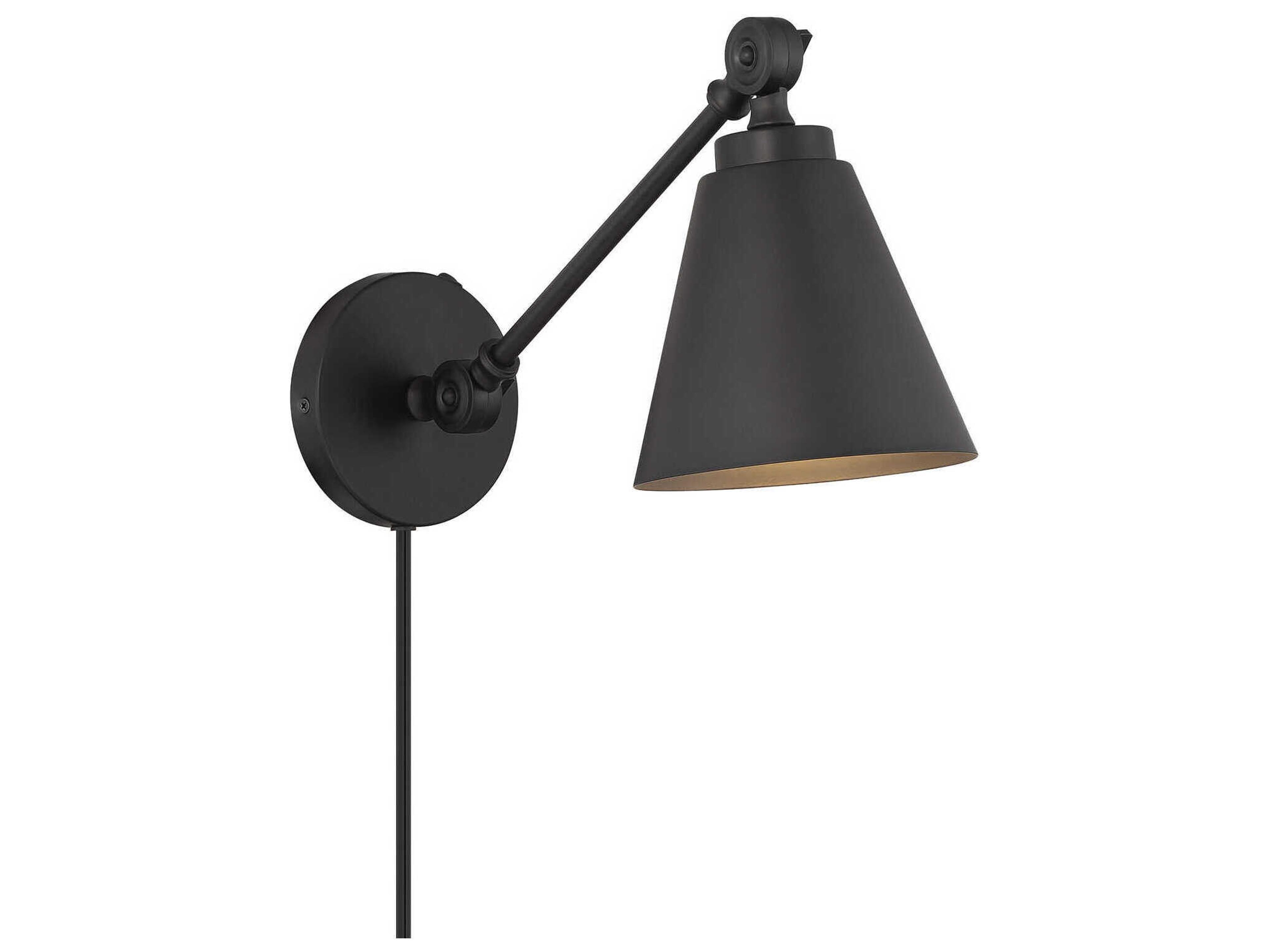 Savoy House Meridian 2-Light Matte Black Swing Wall Sconce