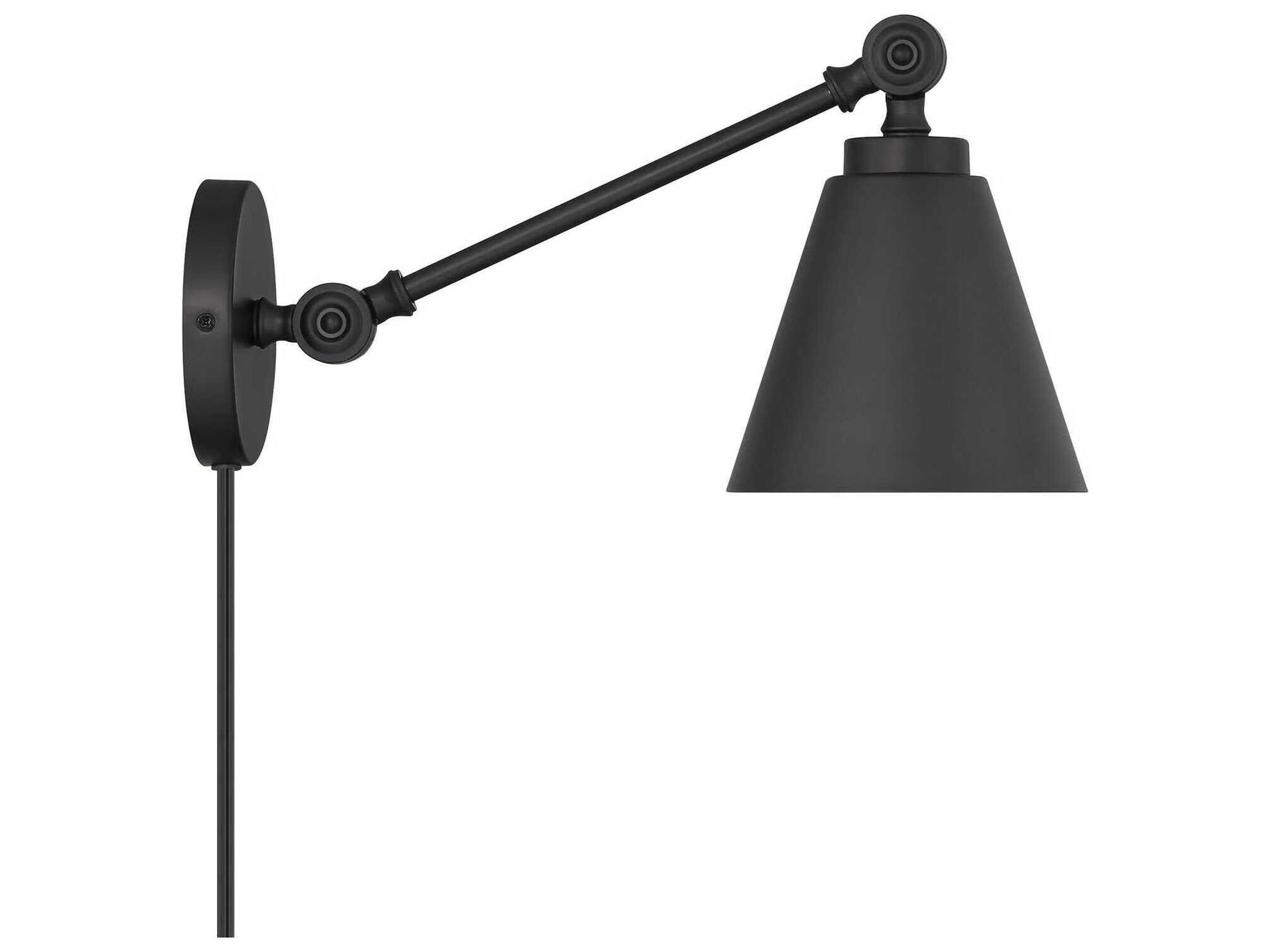 Savoy House Meridian 2-Light Matte Black Swing Wall Sconce