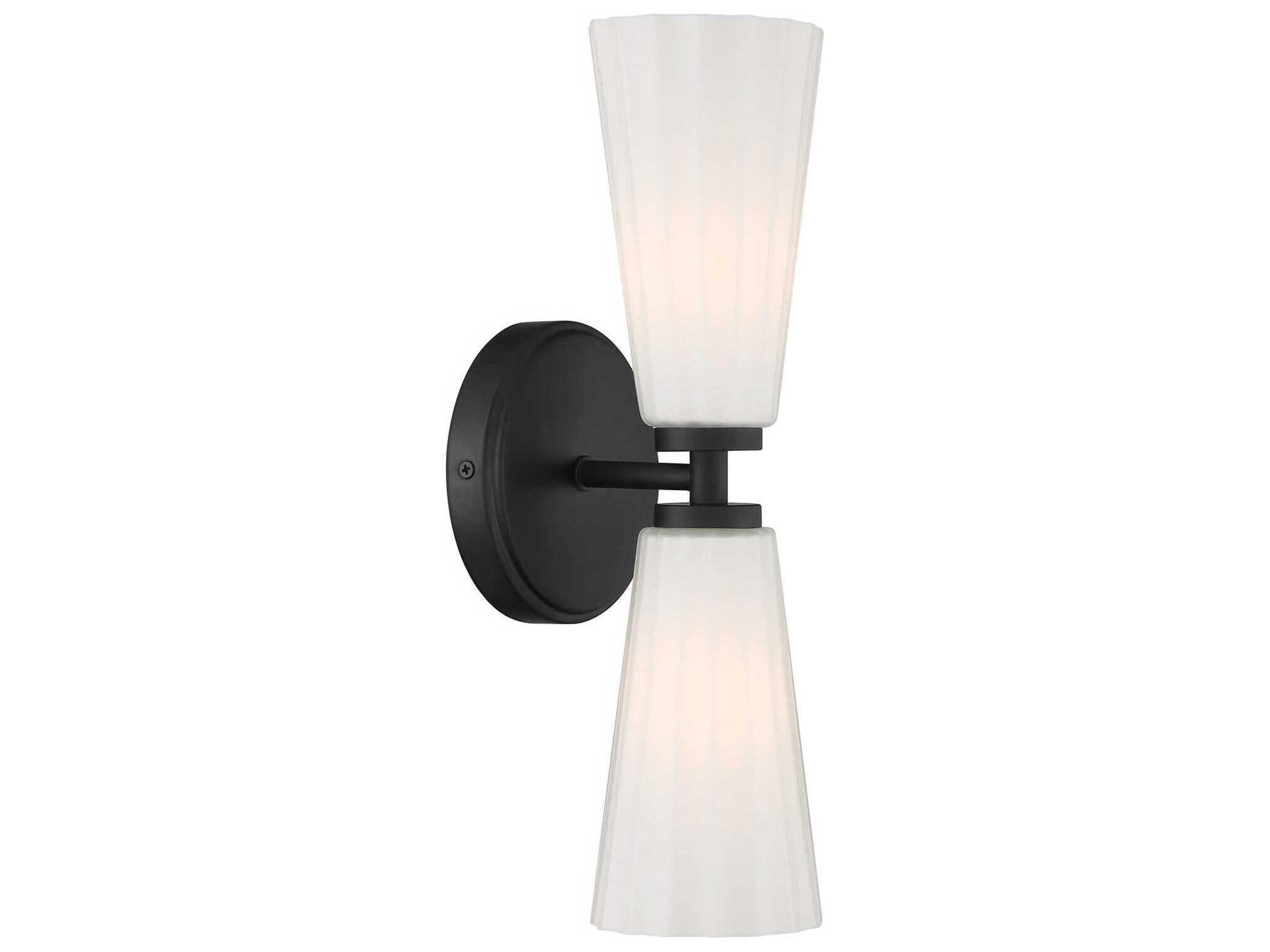 Meridian 2-Light Matte Black Wall Sconce