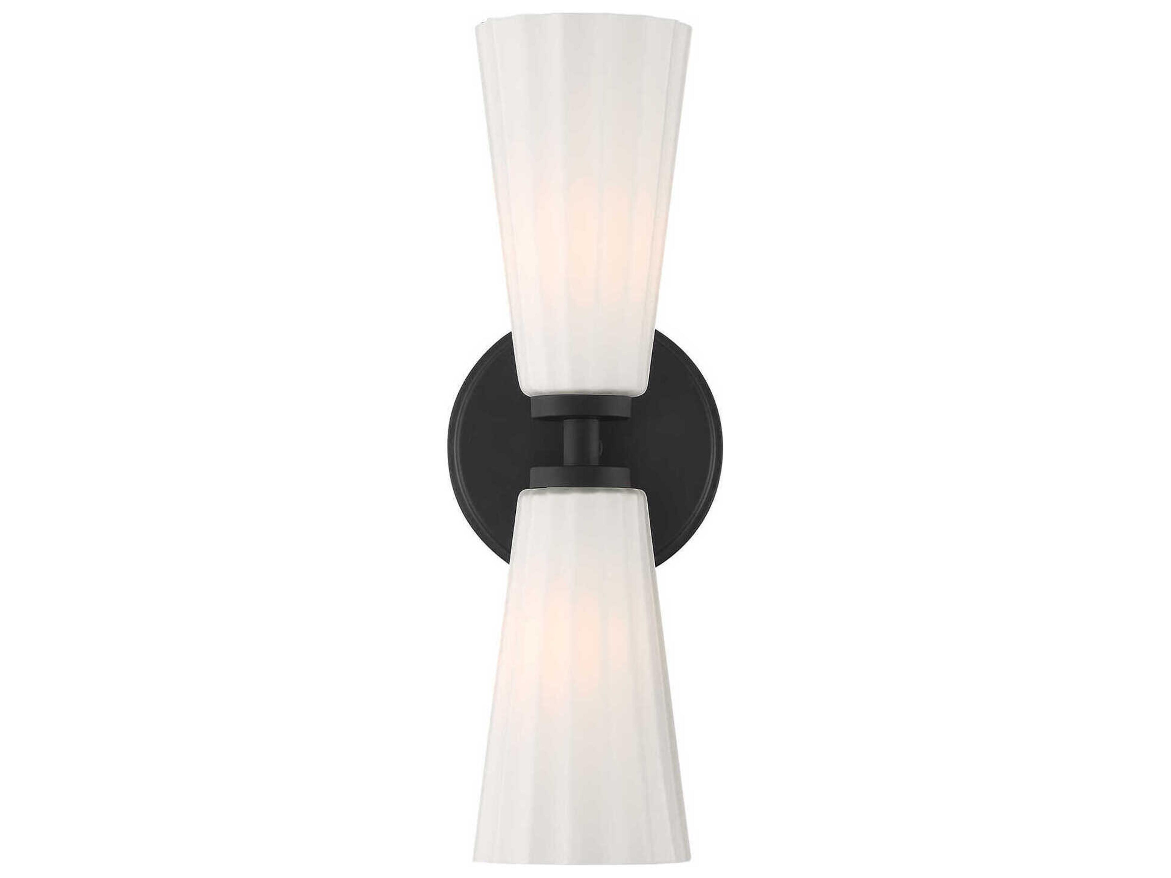 Savoy House Meridian 2-Light Matte Black Wall Sconce