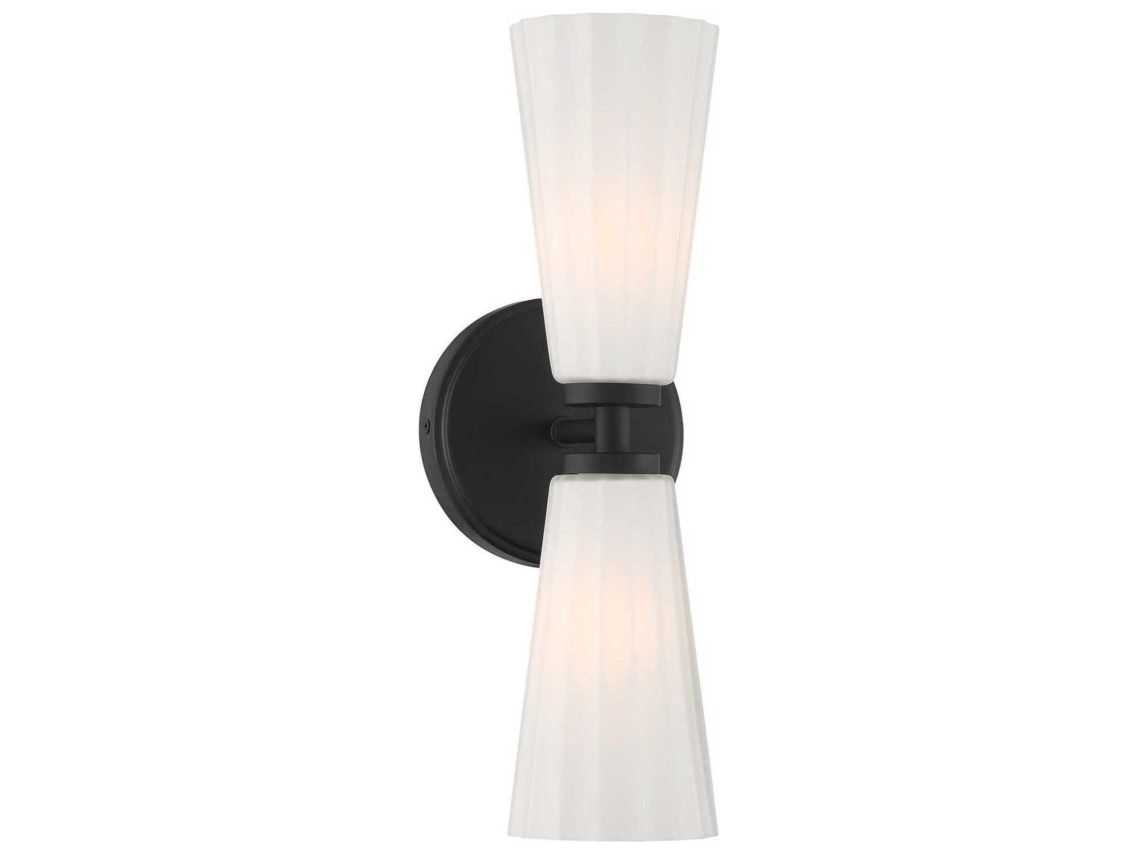 Savoy House Meridian 2-Light Matte Black Wall Sconce