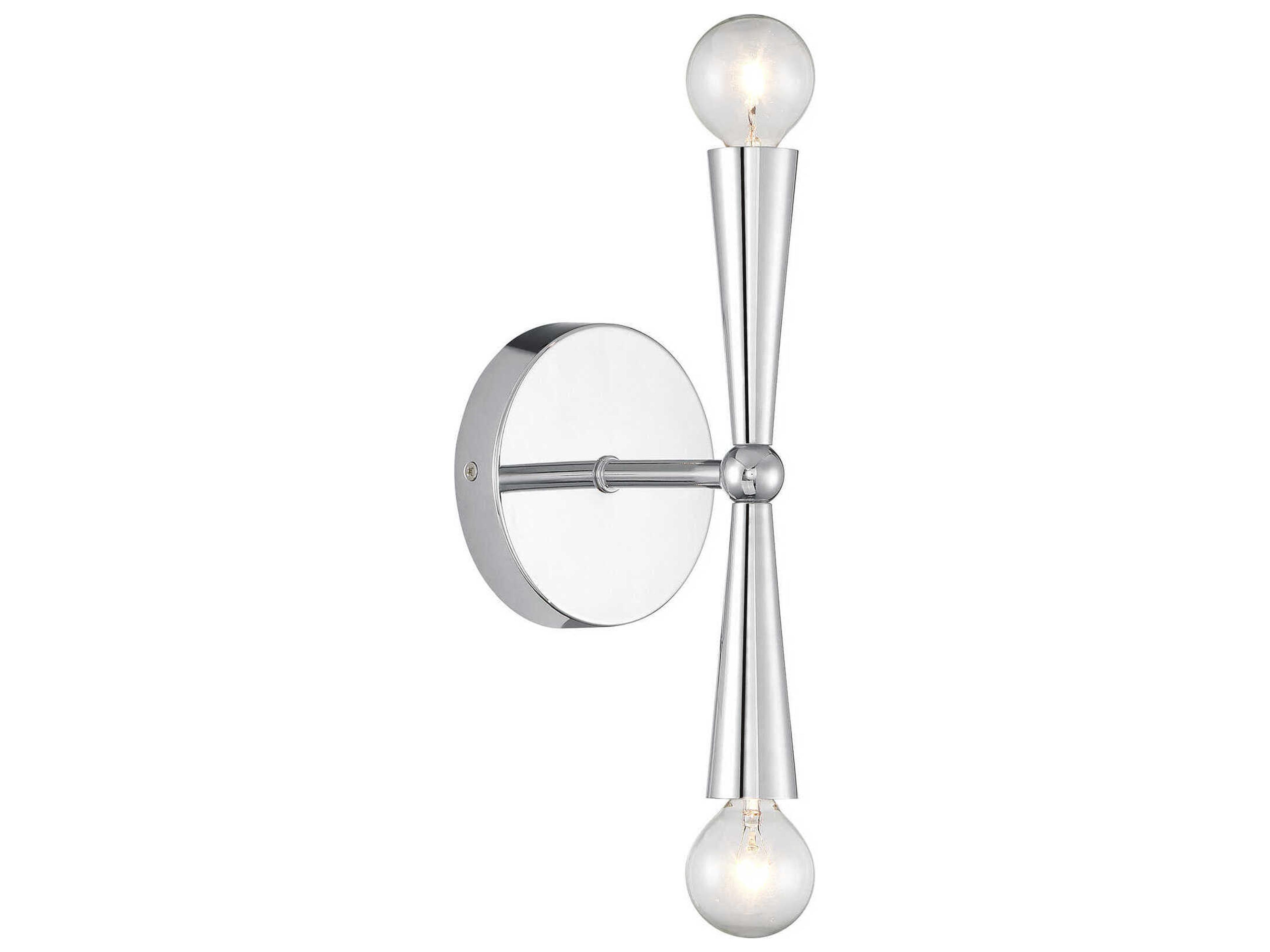 Meridian 2-Light Chrome Wall Sconce