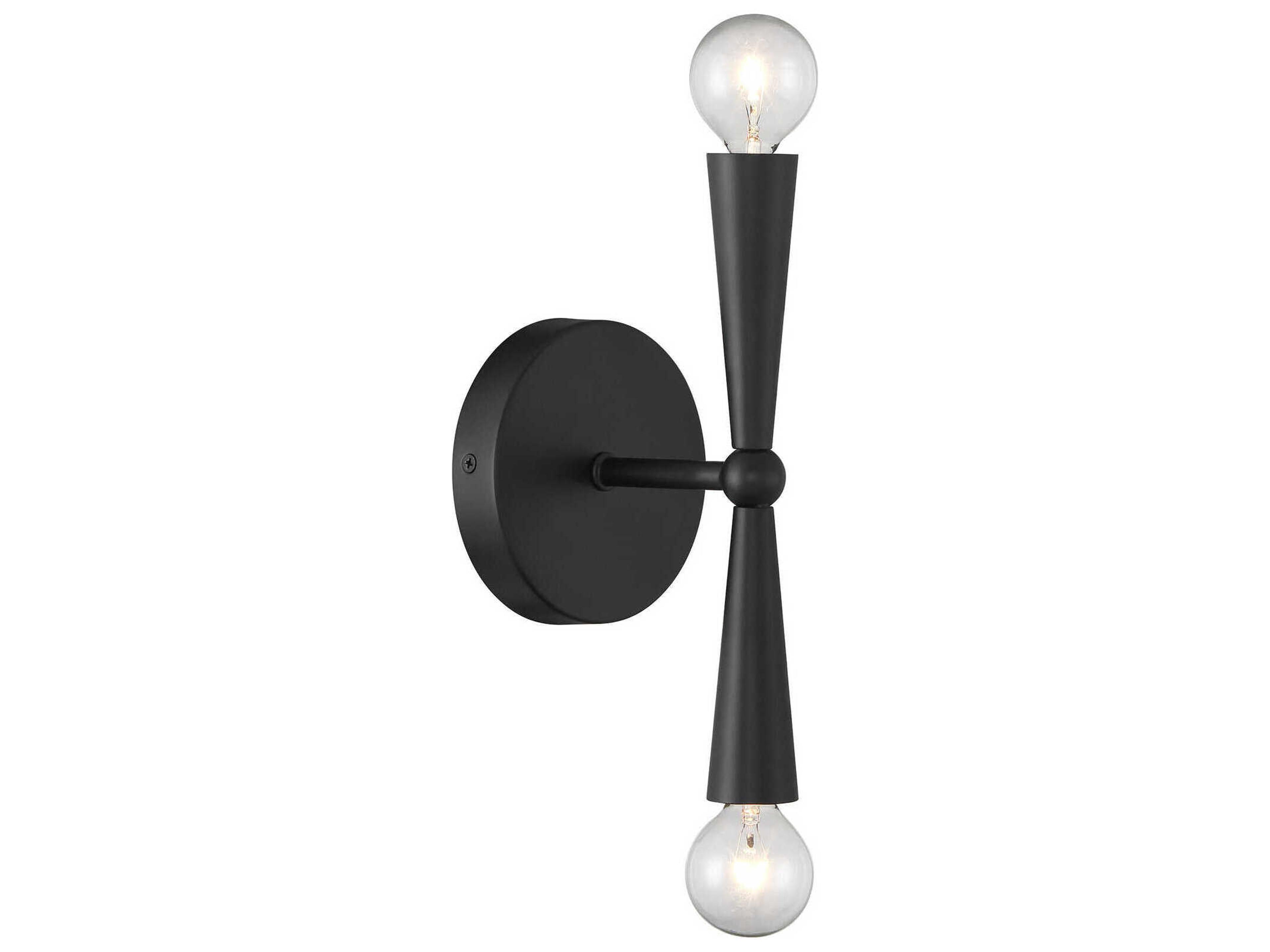 Meridian 2-Light Matte Black Wall Sconce