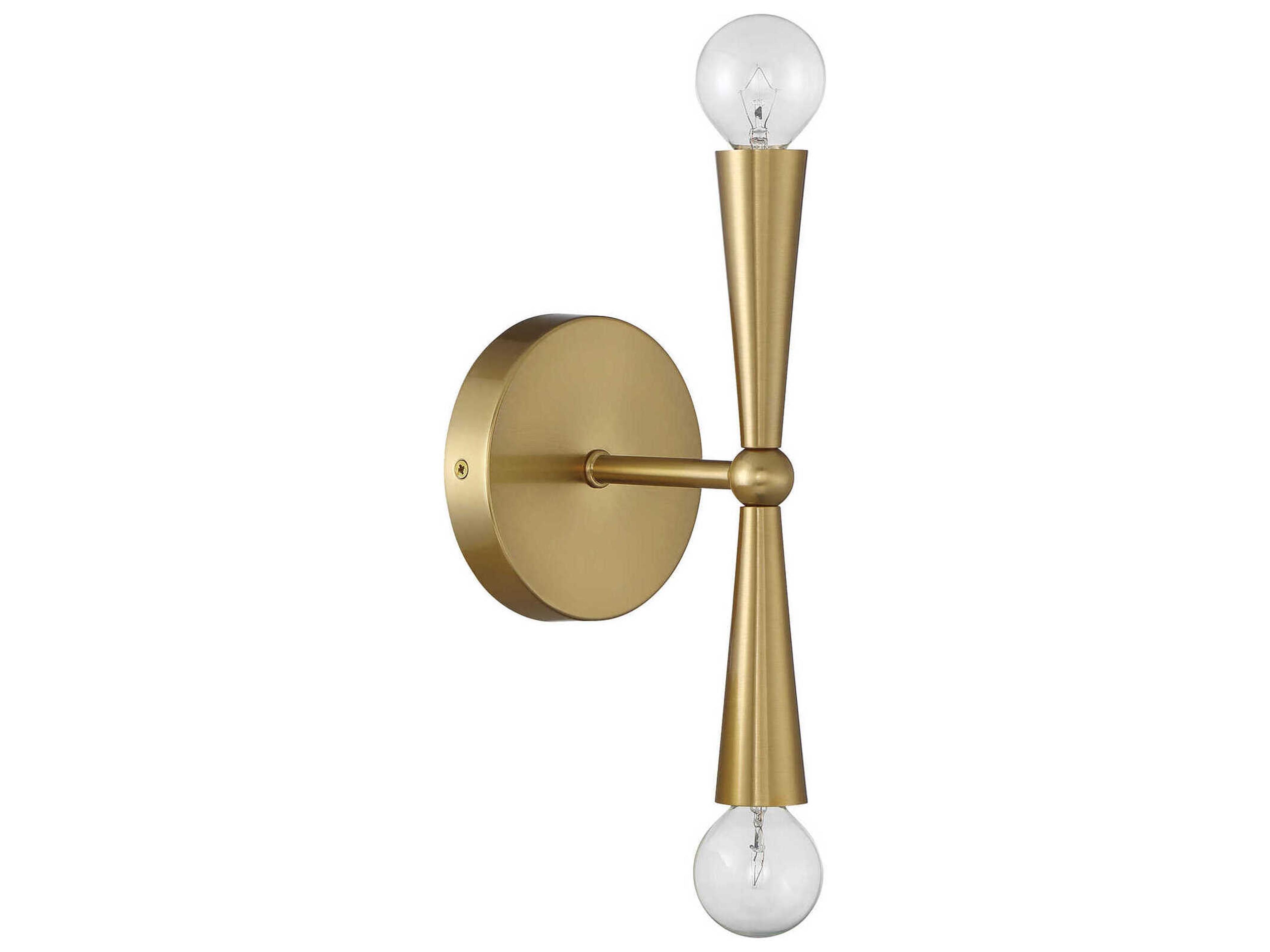 Savoy House Meridian 2-Light Natural Brass Wall Sconce