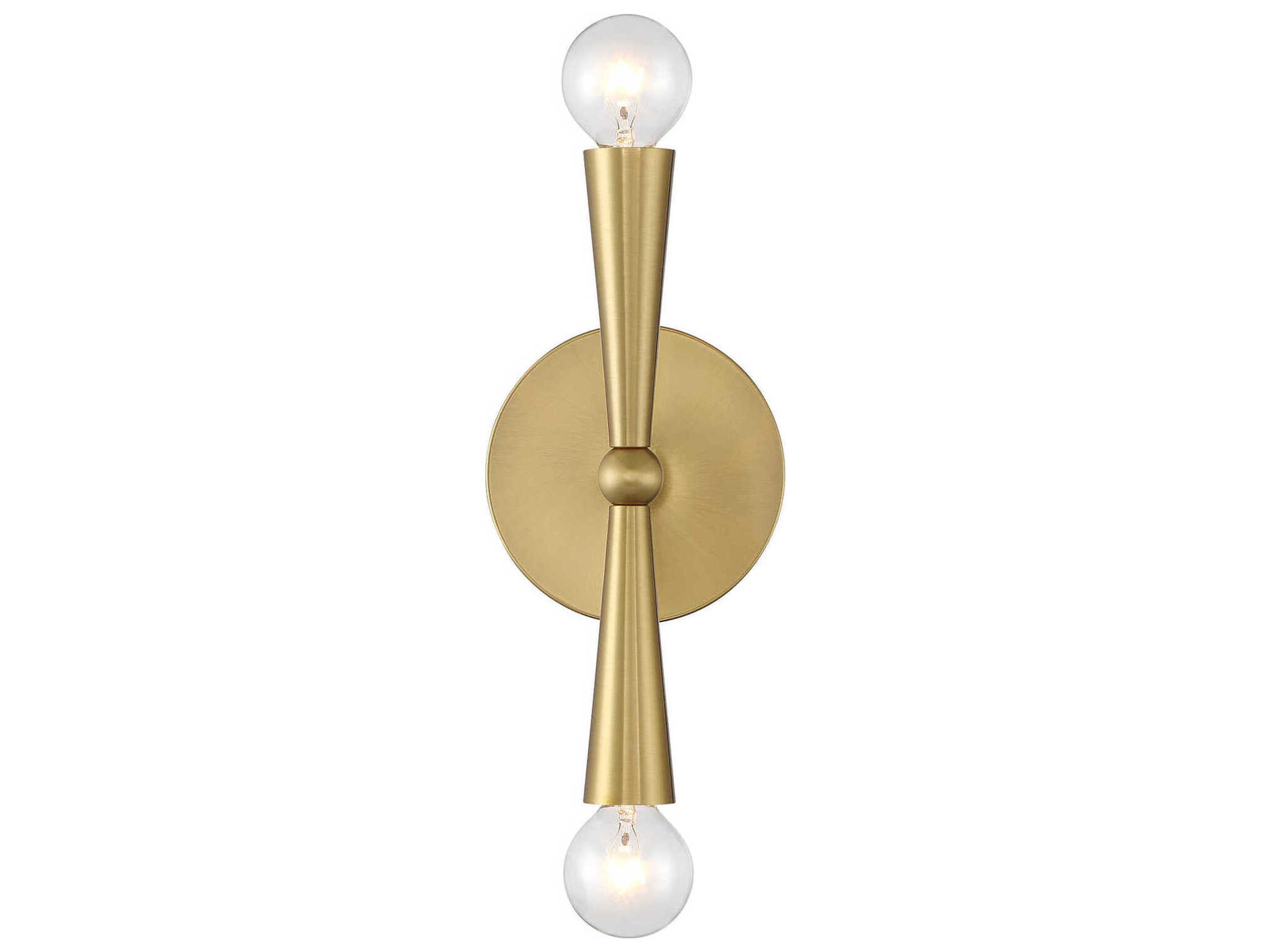 Savoy House Meridian 2-Light Natural Brass Wall Sconce