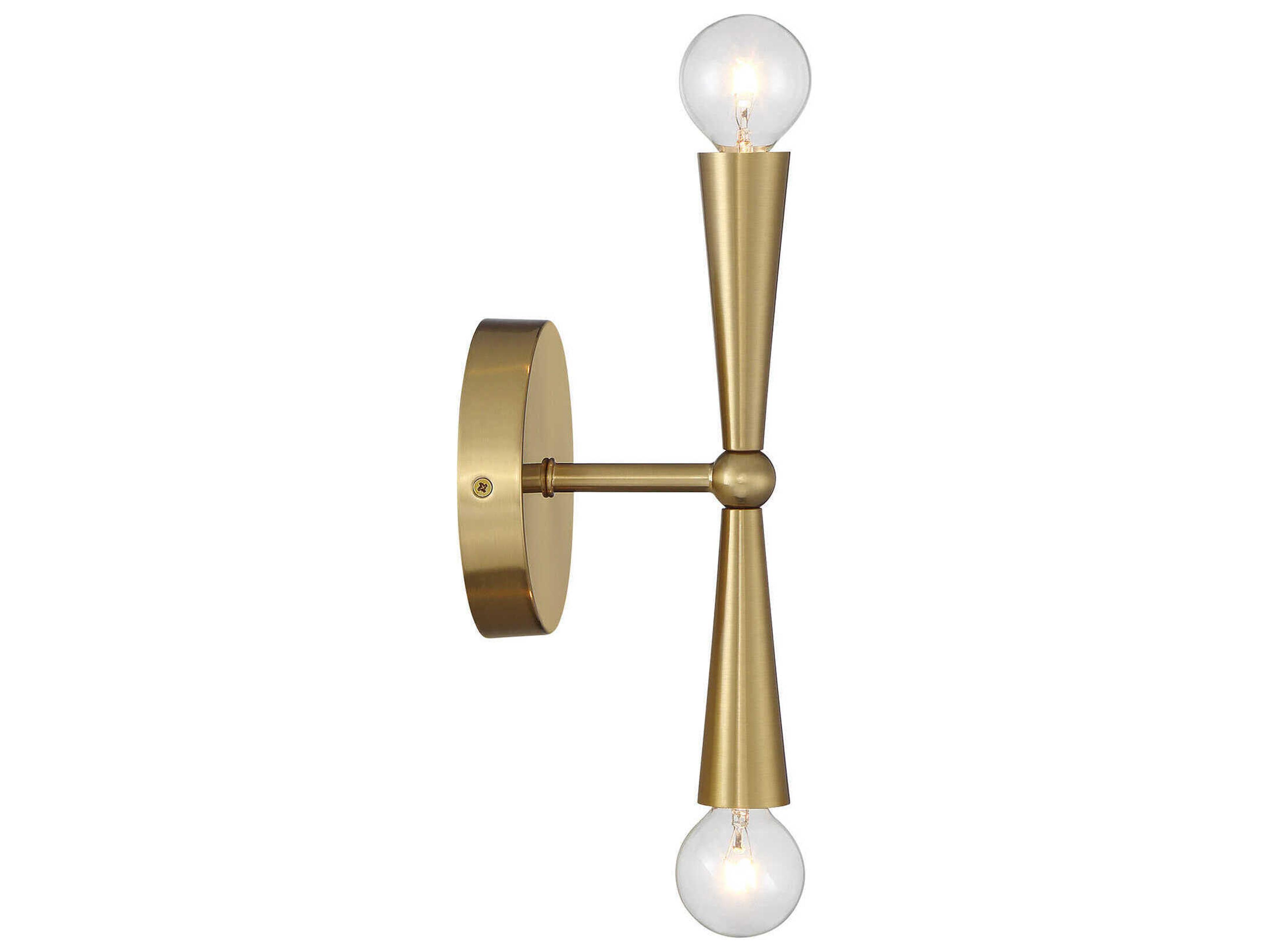 Savoy House Meridian 2-Light Natural Brass Wall Sconce