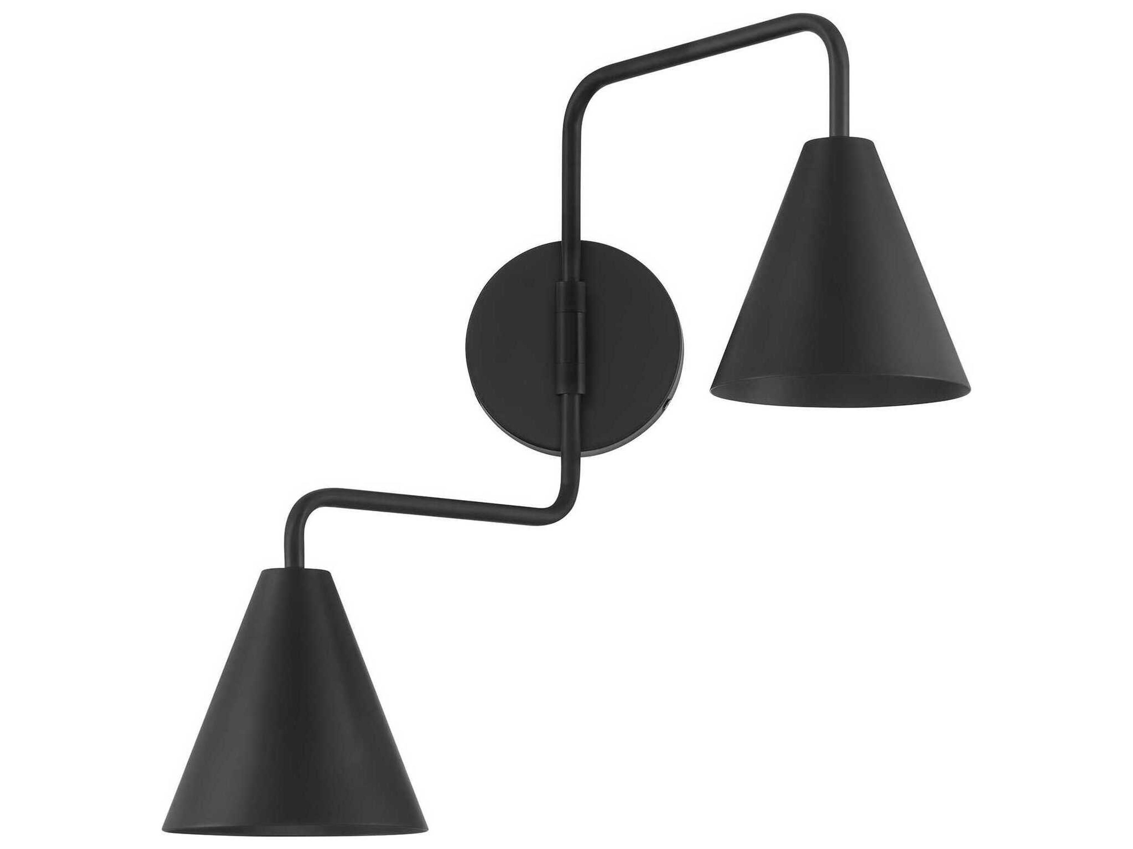 Savoy House Meridian 2-Light Matte Black Swing Wall Sconce