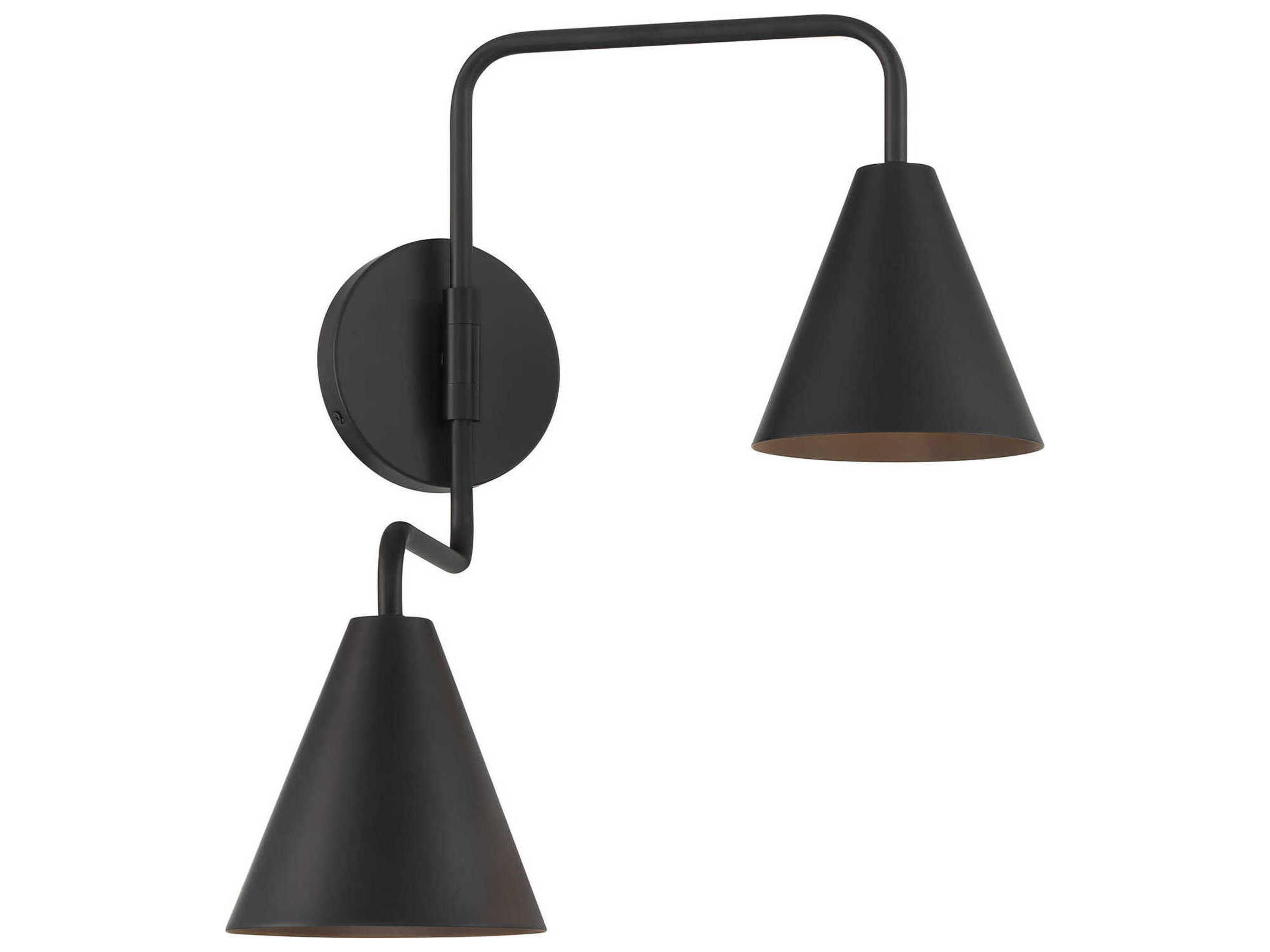 Savoy House Meridian 2-Light Matte Black Swing Wall Sconce