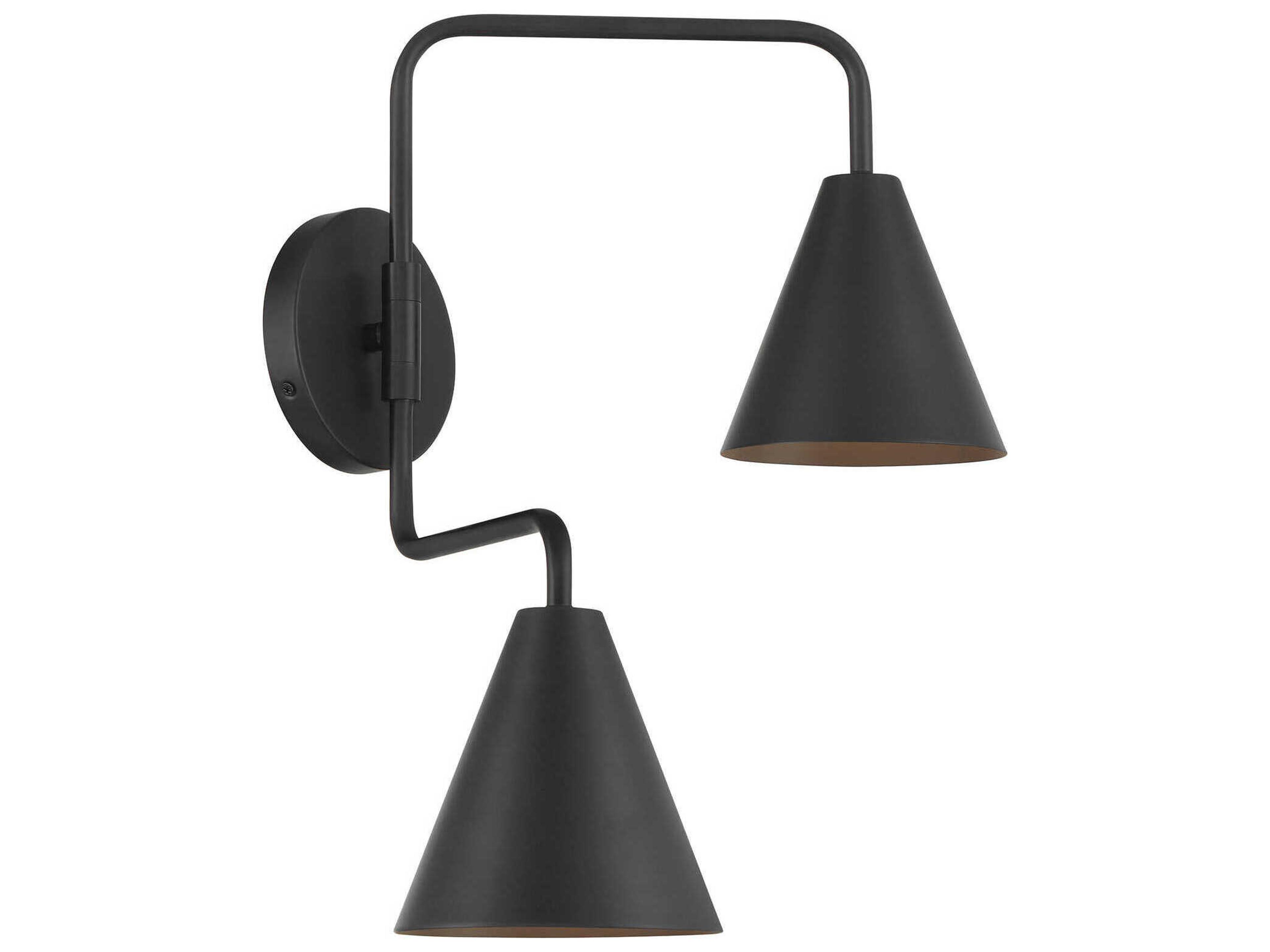 Savoy House Meridian 2-Light Matte Black Swing Wall Sconce