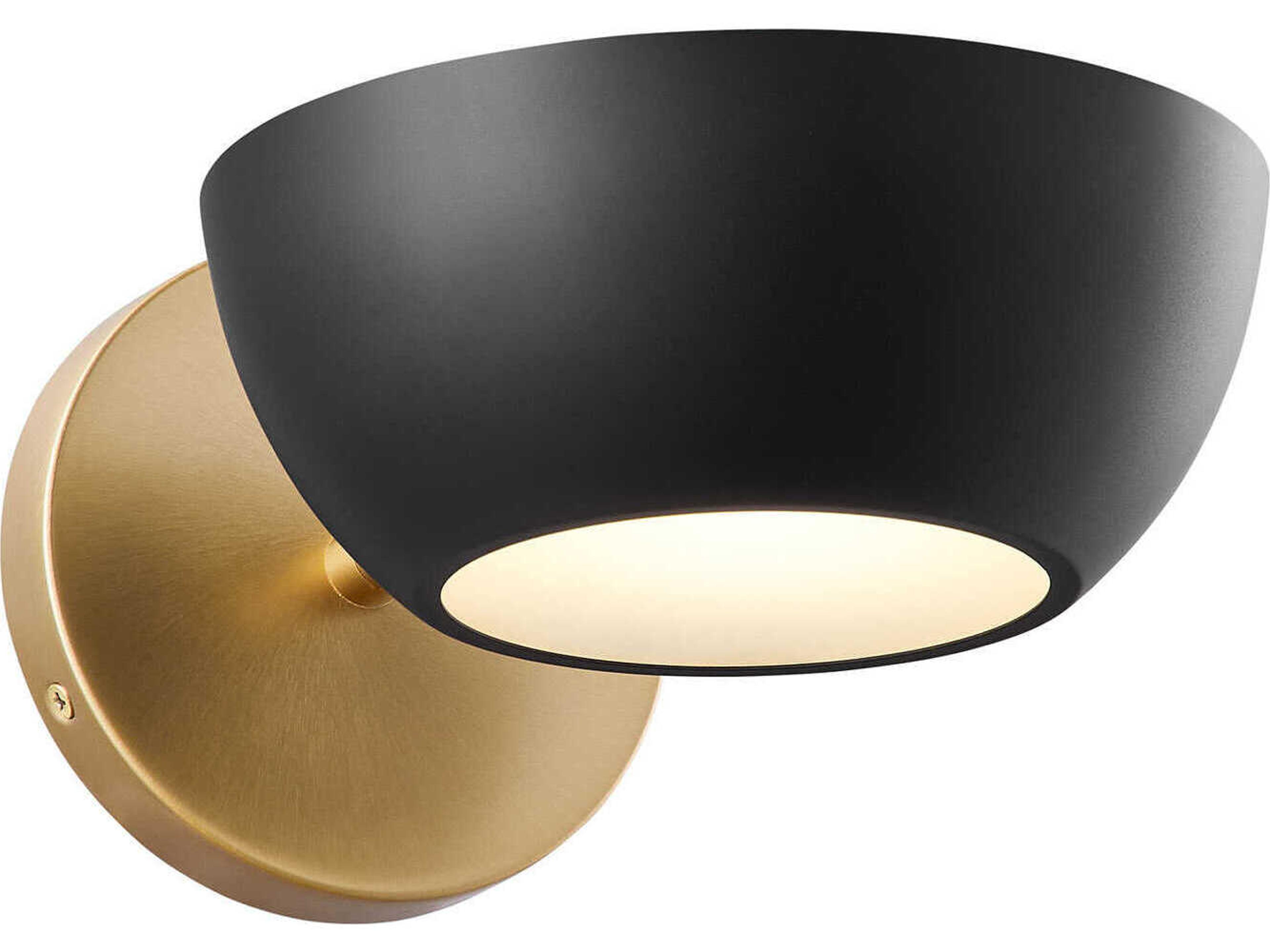 Meridian 1-Light Matte Black Natural Brass Wall Sconce