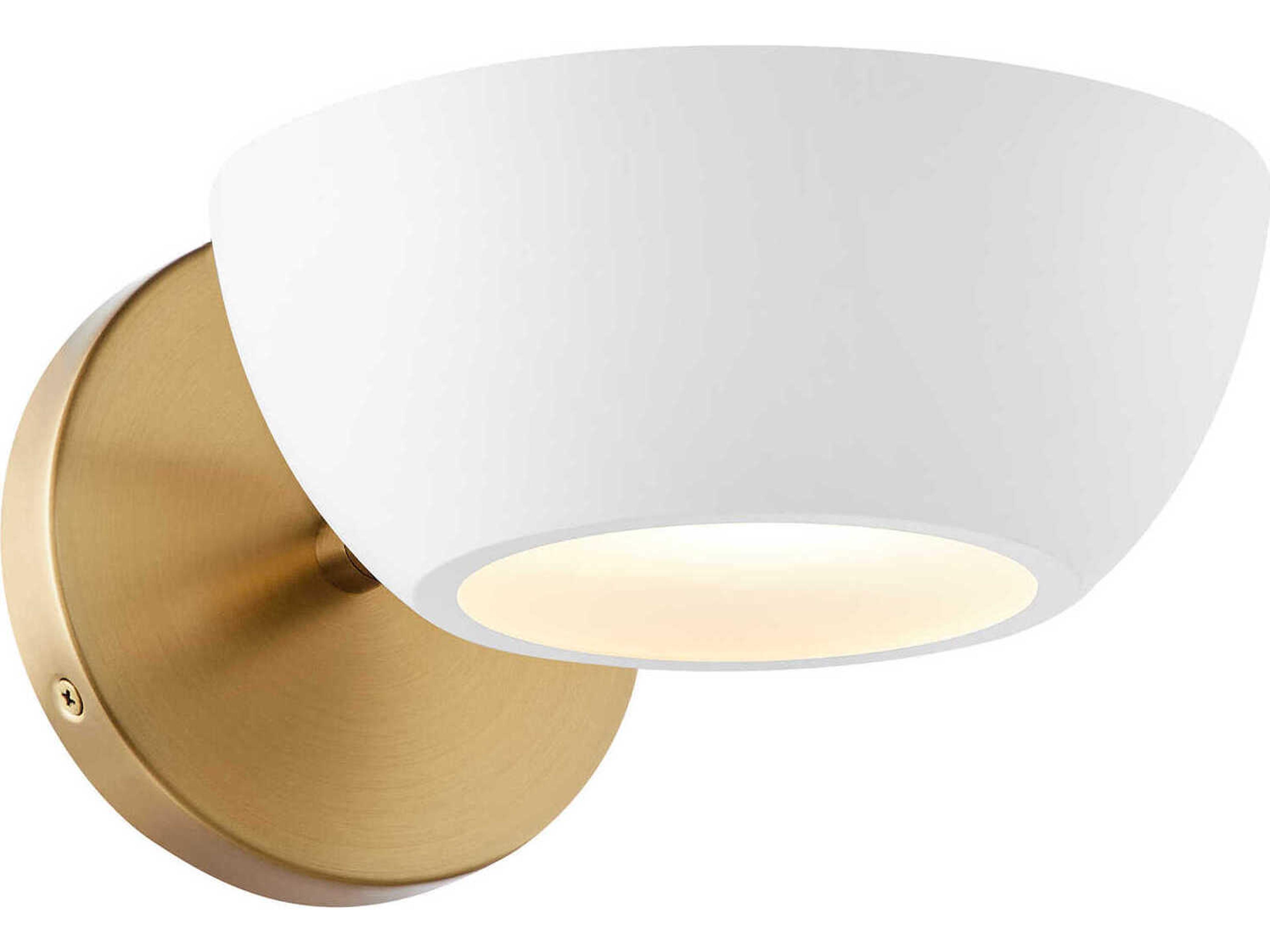 Meridian 1-Light White And Natural Brass Wall Sconce
