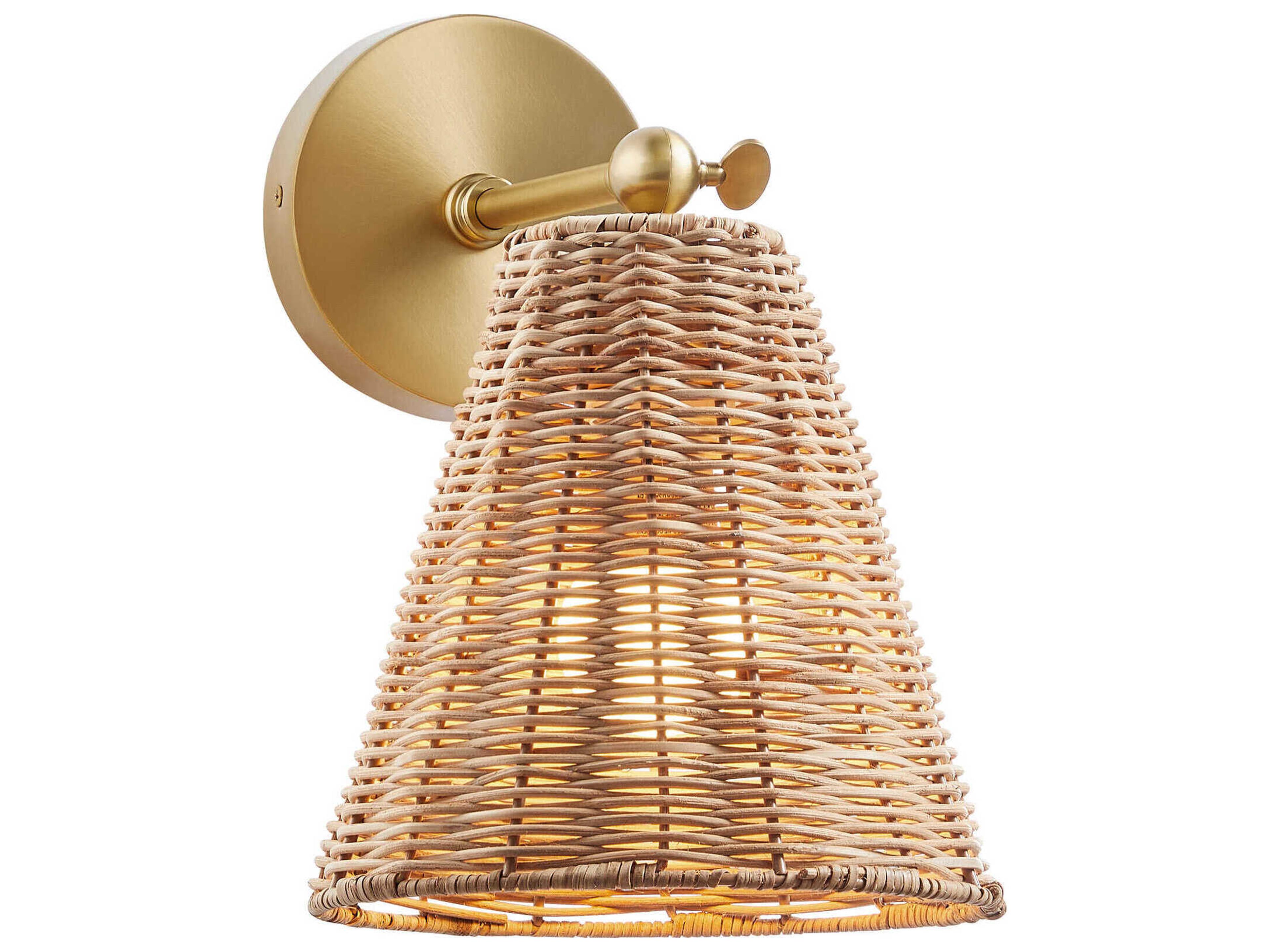 Meridian 1-Light Natural Brass Wall Sconce