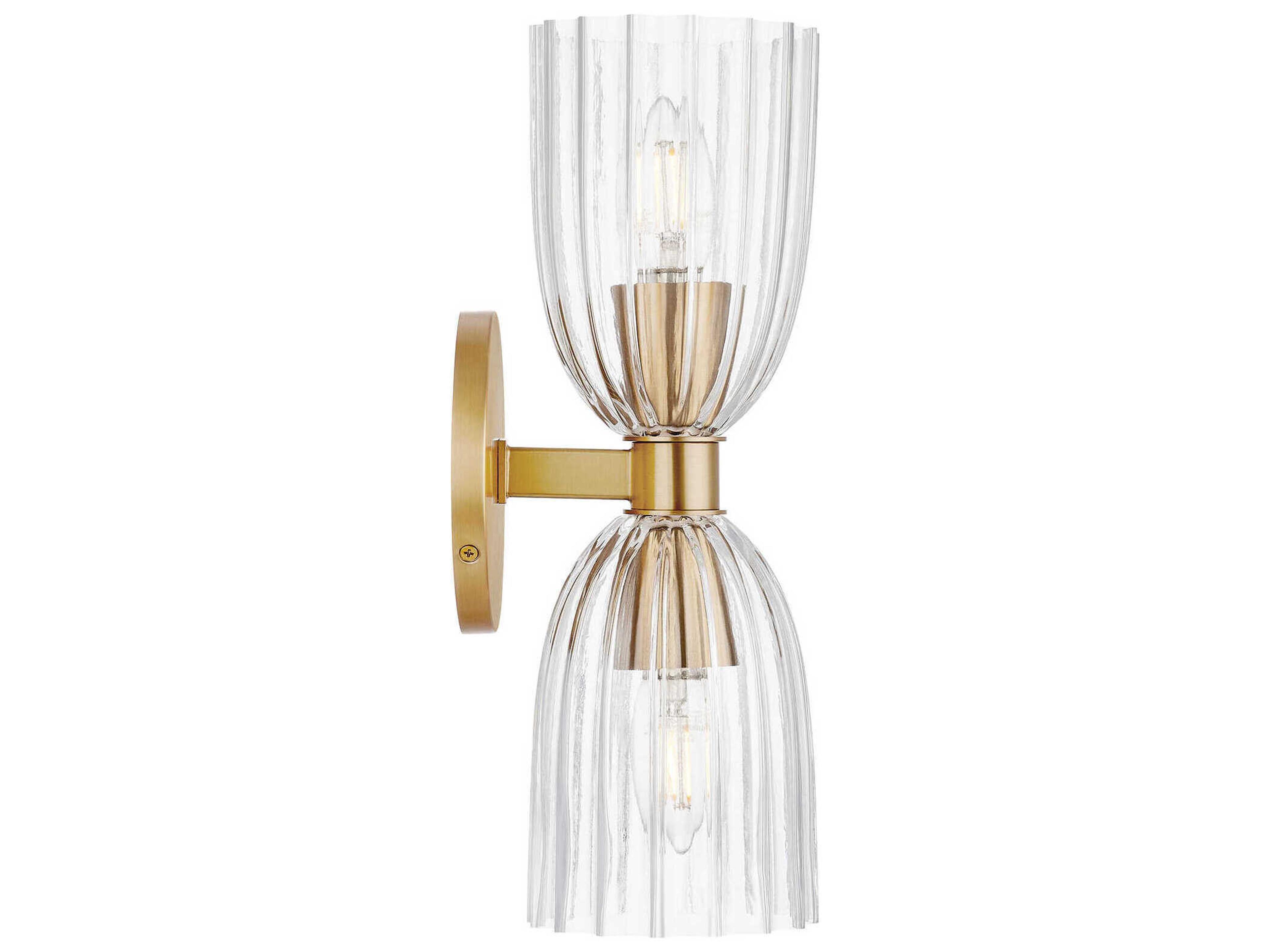Savoy House Meridian 2-Light Natural Brass Vanity Light