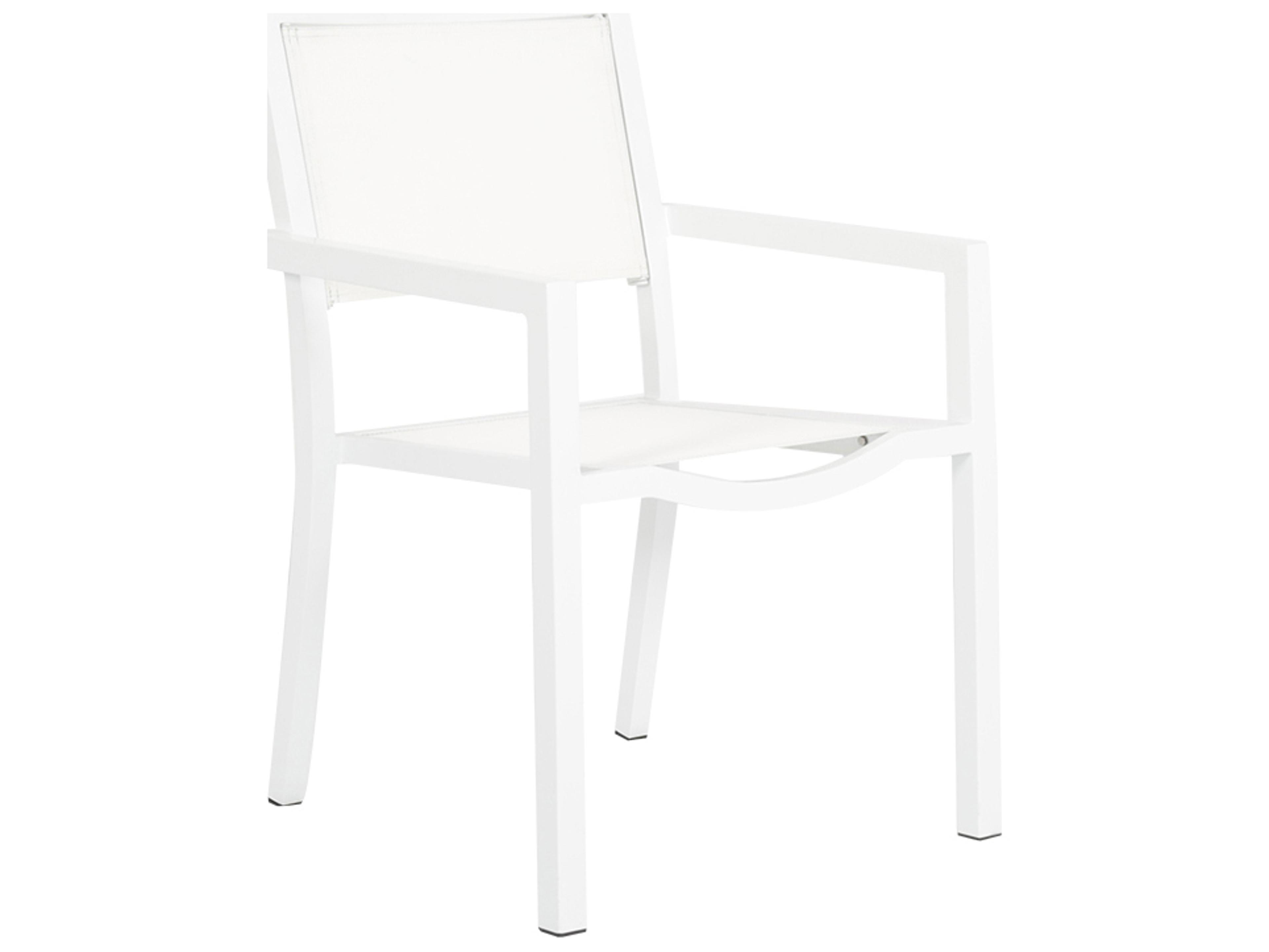 Sunset West Naples Sling Aluminum Stackable Patio Dining Arm Chair