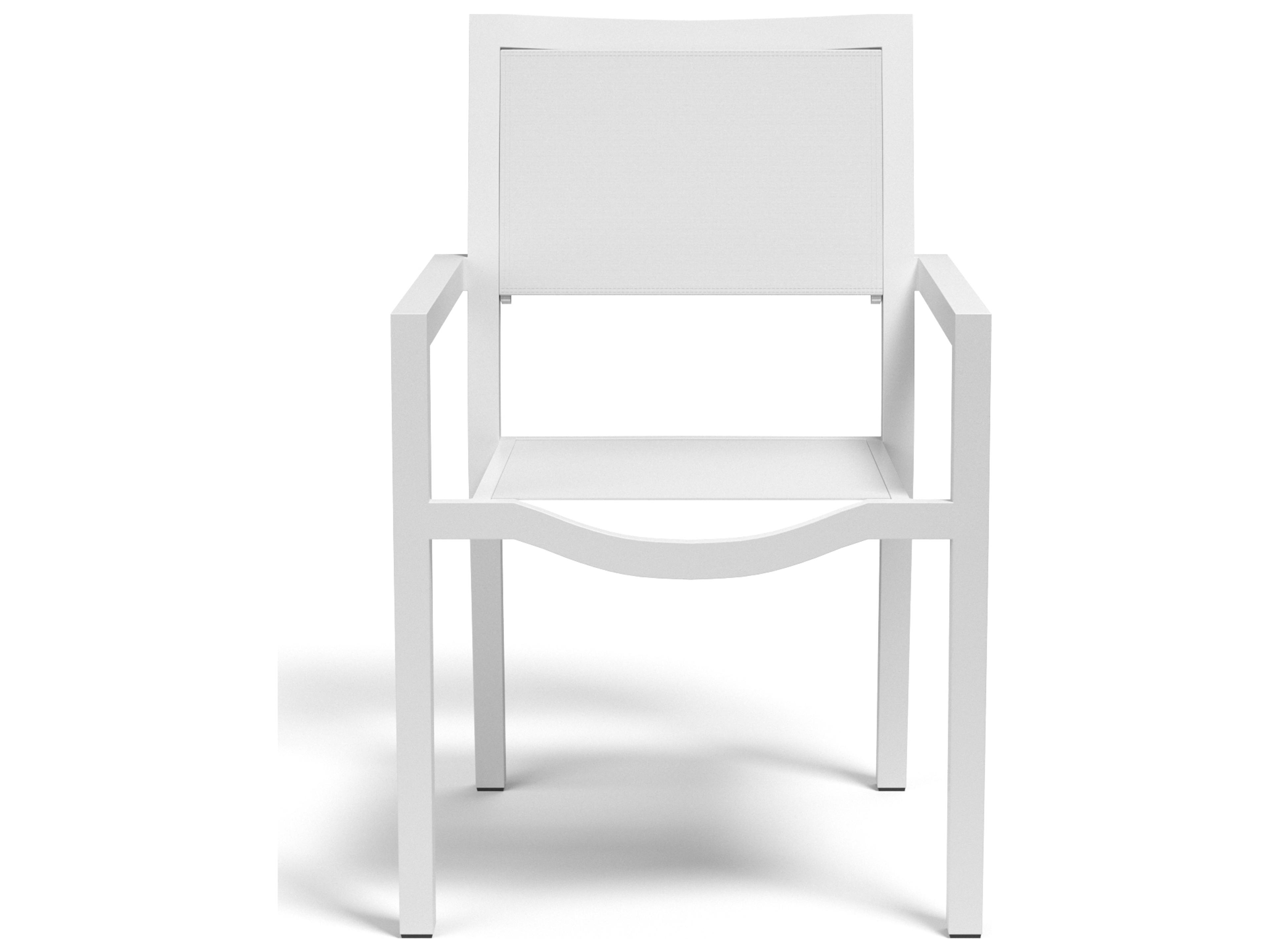 Sunset West Naples Sling Aluminum Stackable Patio Dining Arm Chair