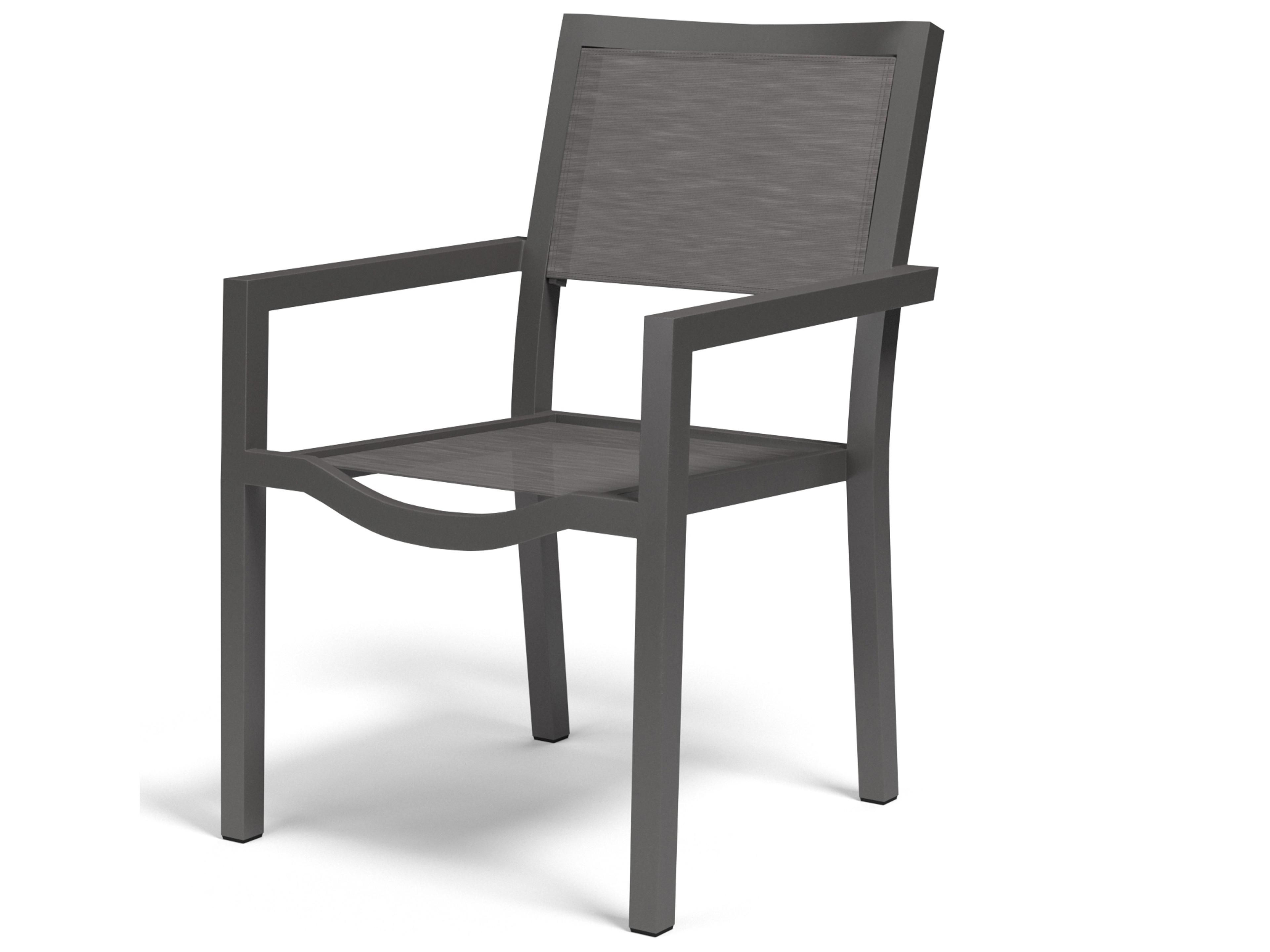 Vegas Outdoor Dining Arm Chair Stackable Graphite