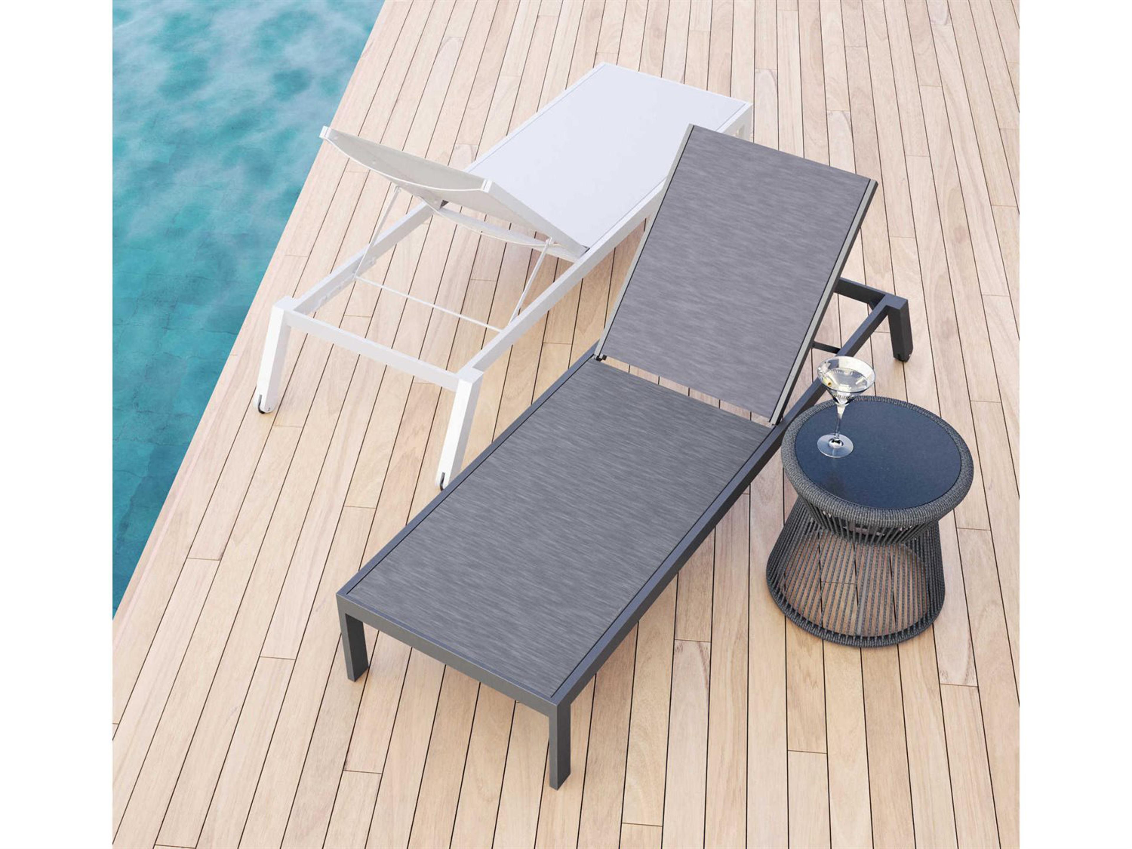 Sunset West Vegas Sling Aluminum Stackable Outdoor Chaise Lounge