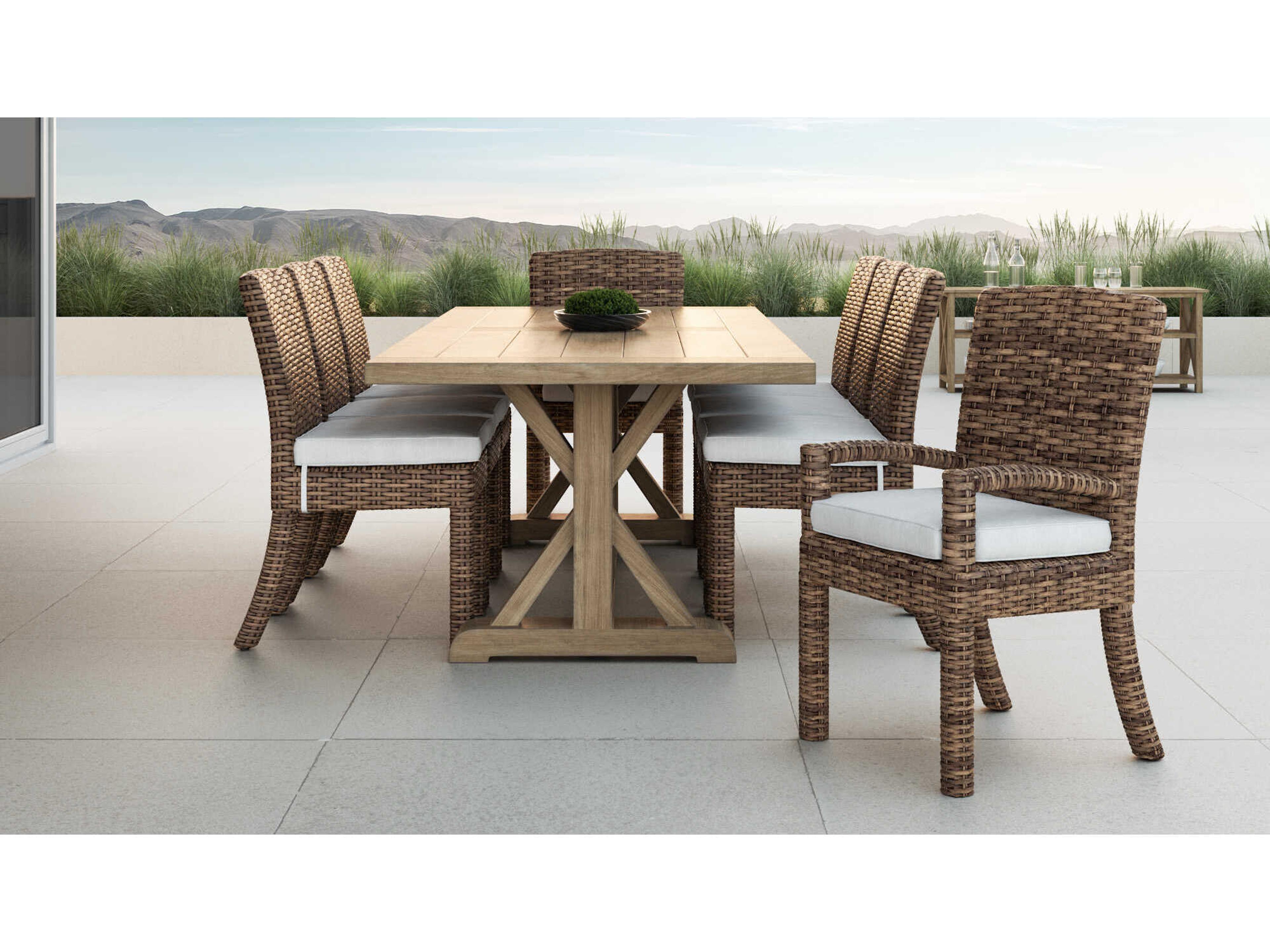 Sunset West Havana Tobacco Wicker Cushion Dining Chair