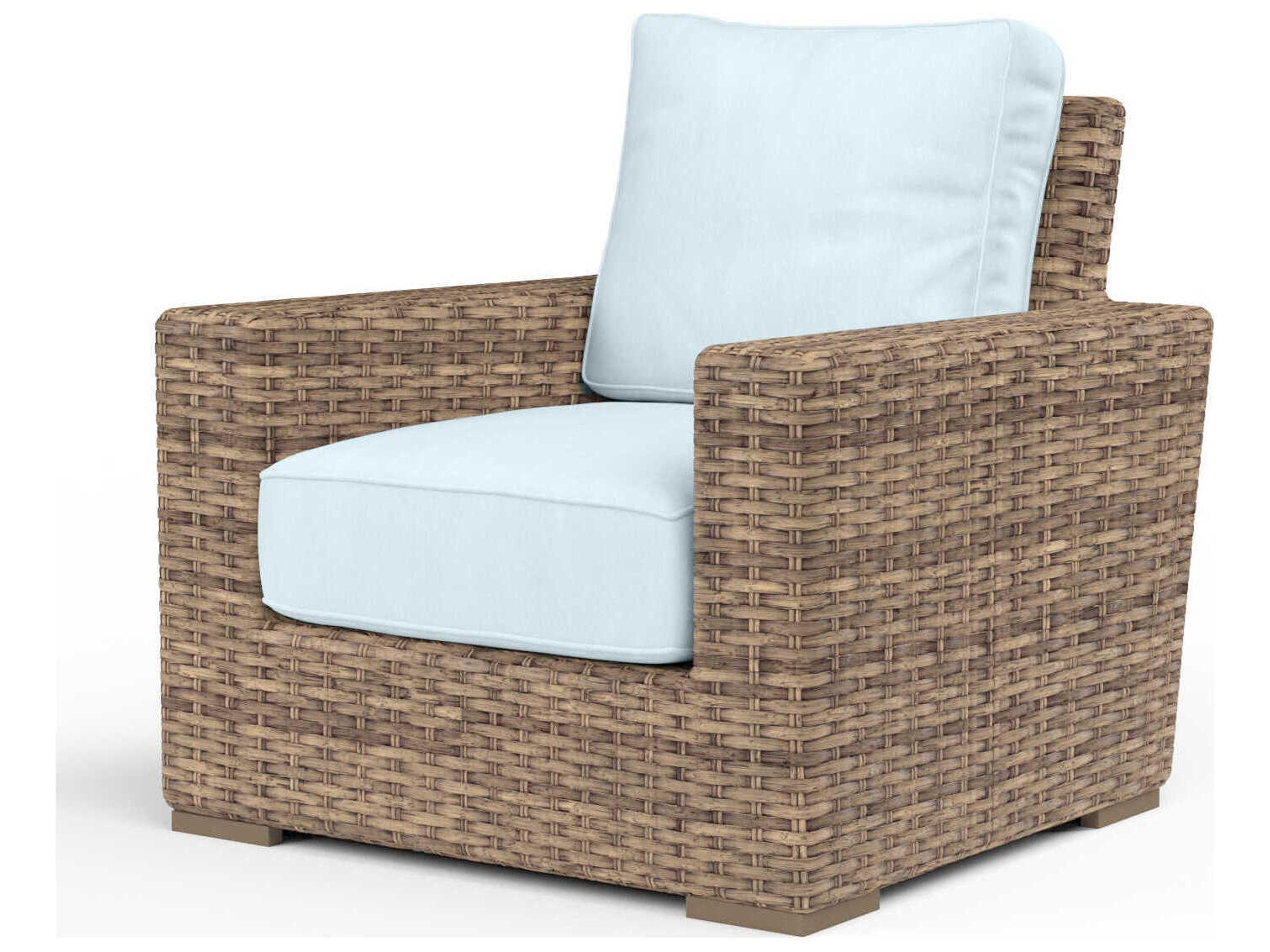 Havana Tobacco Wicker Cushion Lounge Chair